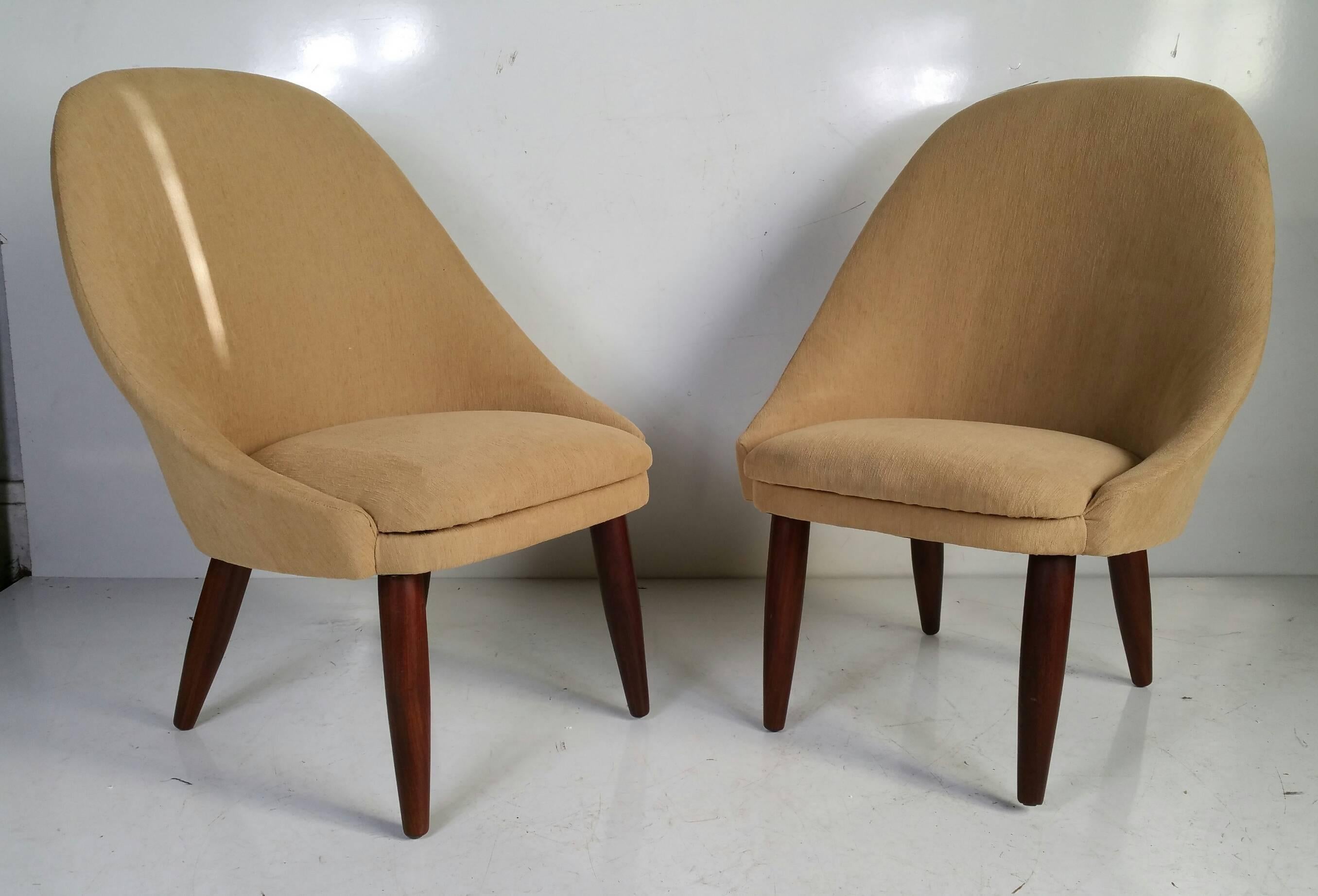 Pair of Danish Slipper Chairs by Ejvind Johansson 1
