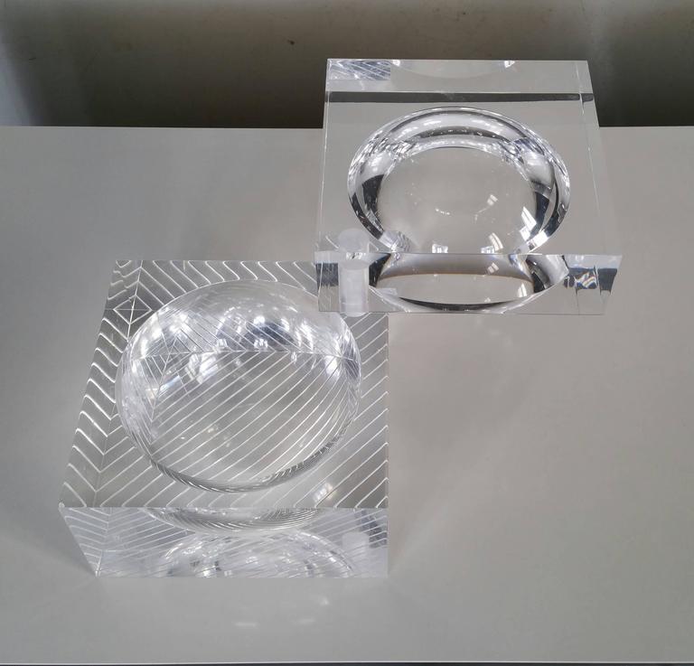 Lucite Ice Bucket with Swivel Lid at 1stDibs