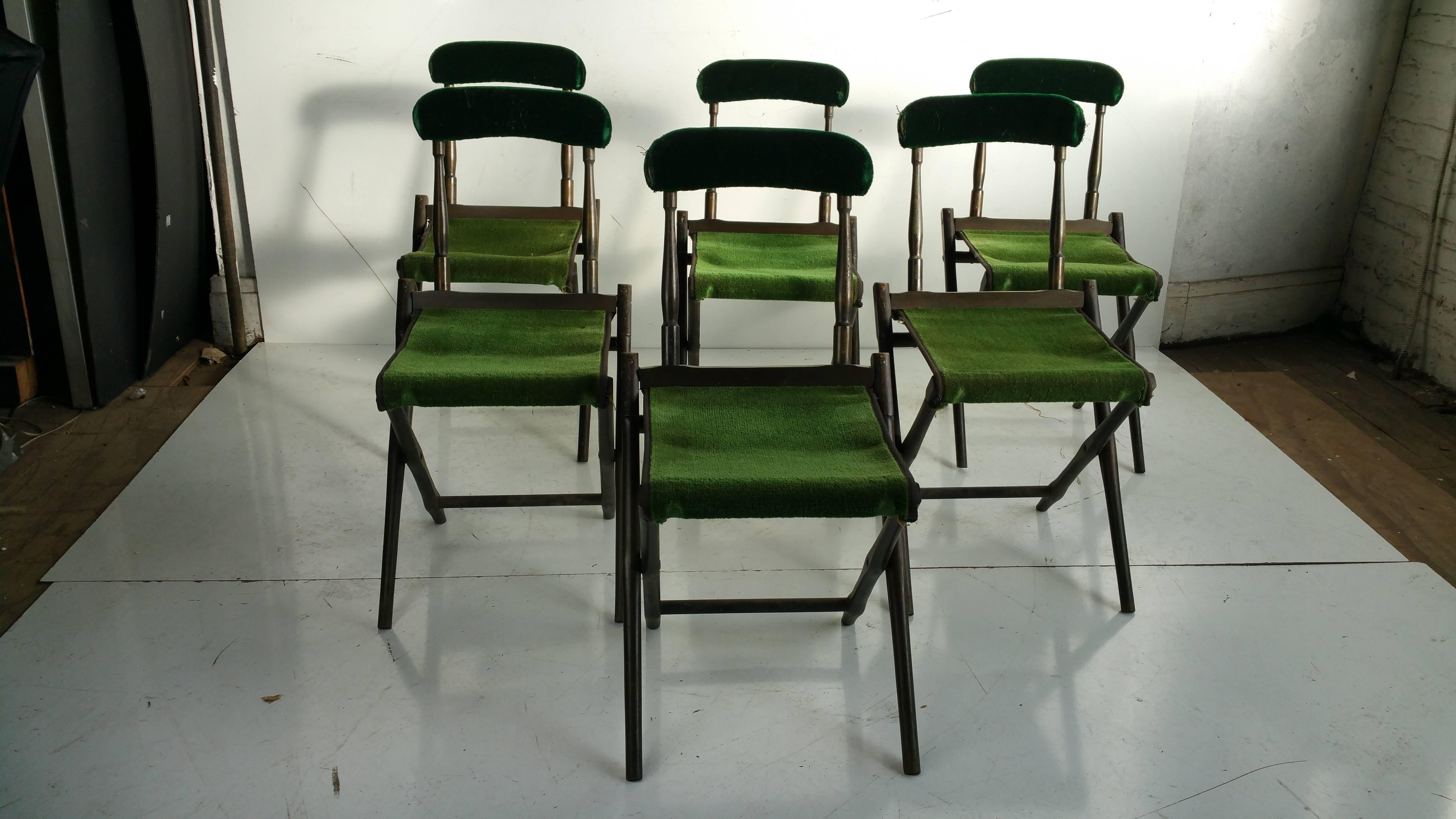 20th Century Set of Six Folding Camp Chairs, B.J.Harrison Son Co.