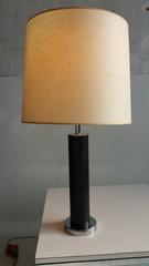 Rare Leather Wrapped and Chrome Table Made by Nessen Studios