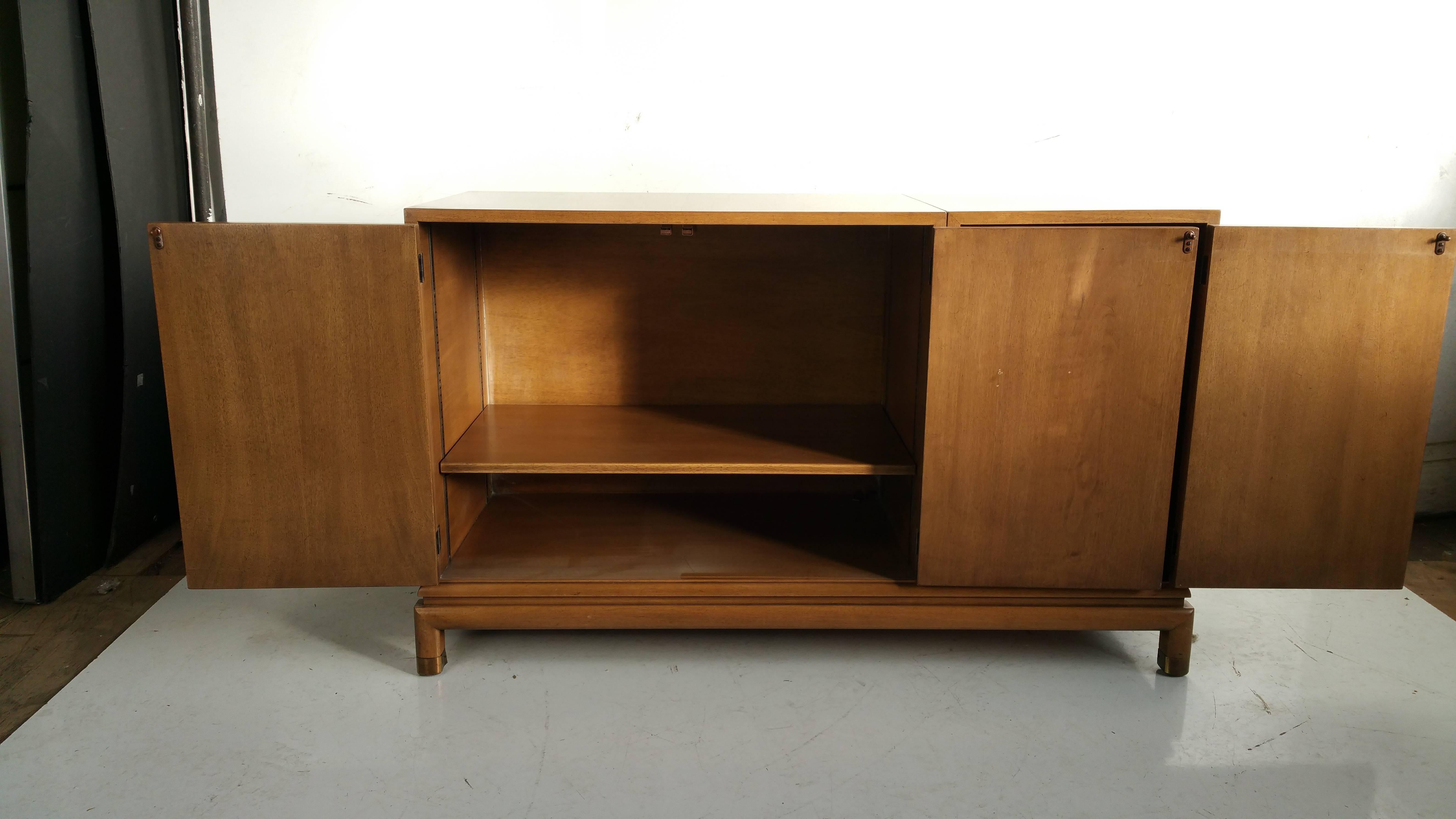 Asian Modern Three-Door Cabinet by Renzo Rutili, 1960s  In Good Condition For Sale In Buffalo, NY