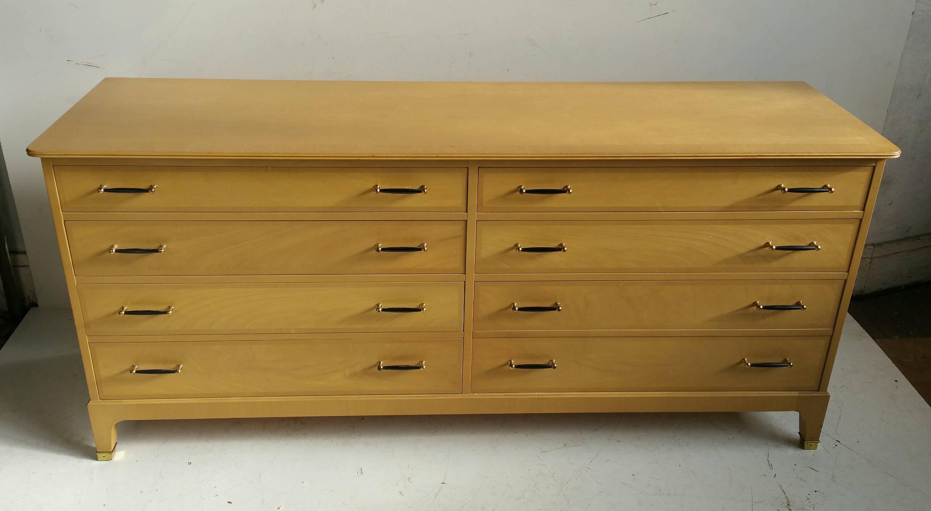 American Modernist Sevne-Drawer Dresser by Renzo Rutili, Johnson Furniture Co. For Sale
