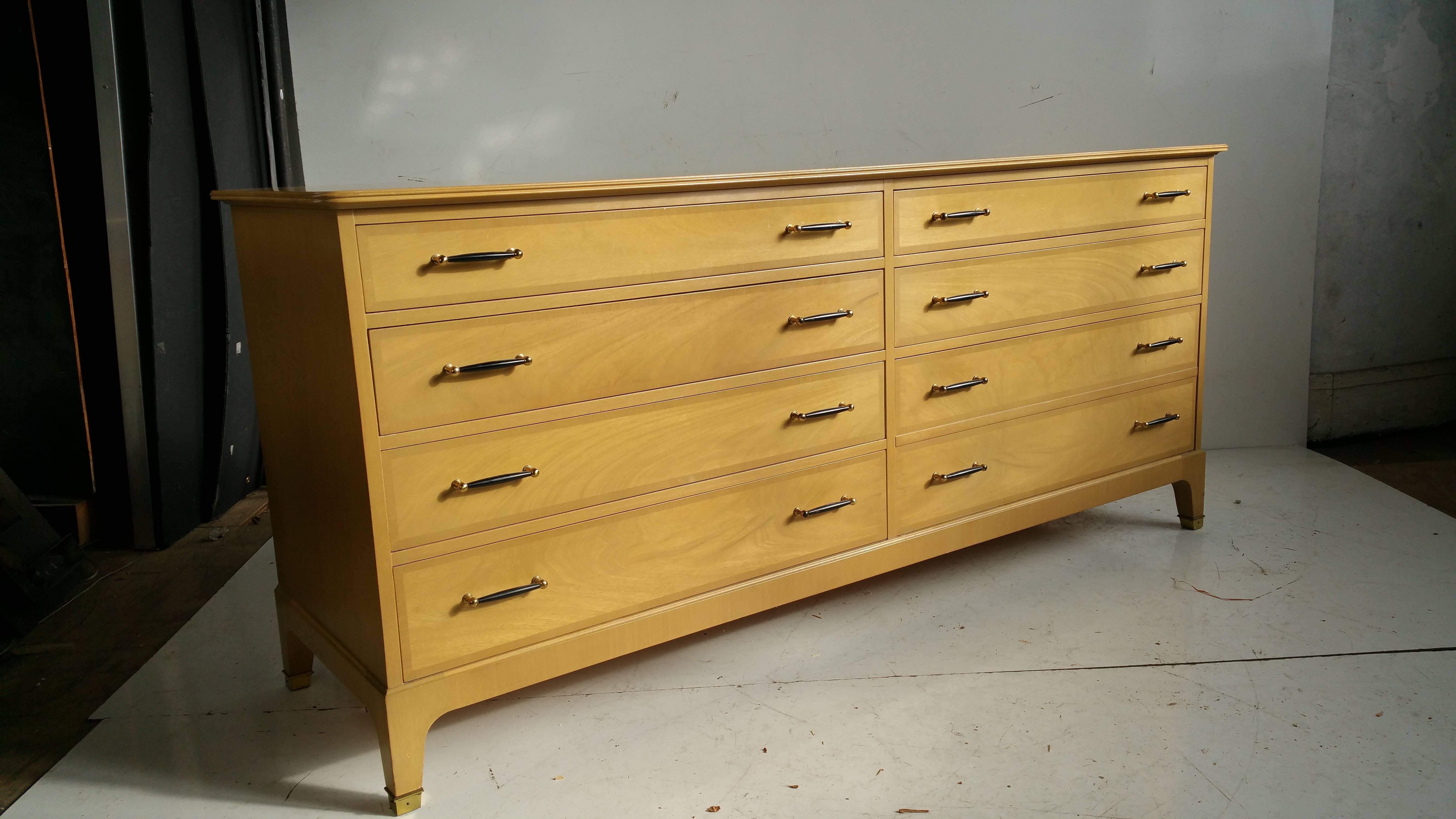 Mid-Century Modern Modernist Sevne-Drawer Dresser by Renzo Rutili, Johnson Furniture Co. For Sale