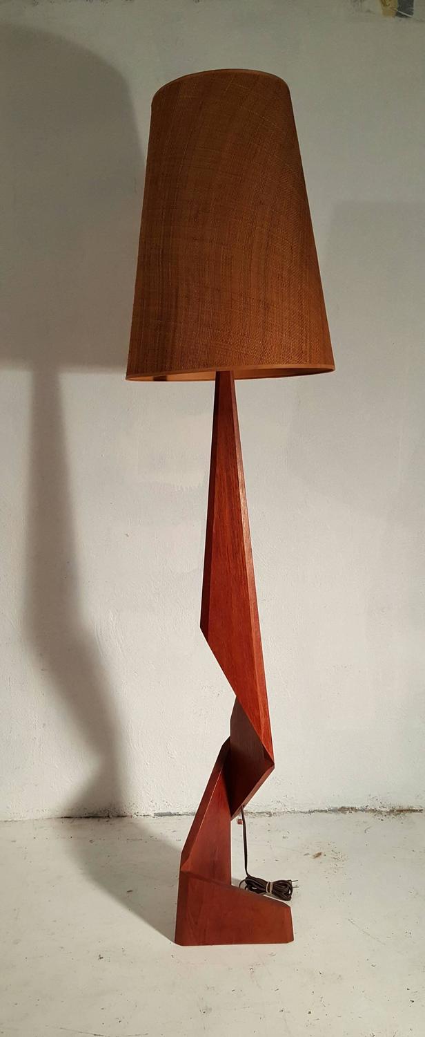 Rare Danish Modern "ZIGZAG" Sculptural Teak Floor Lamp at 1stdibs