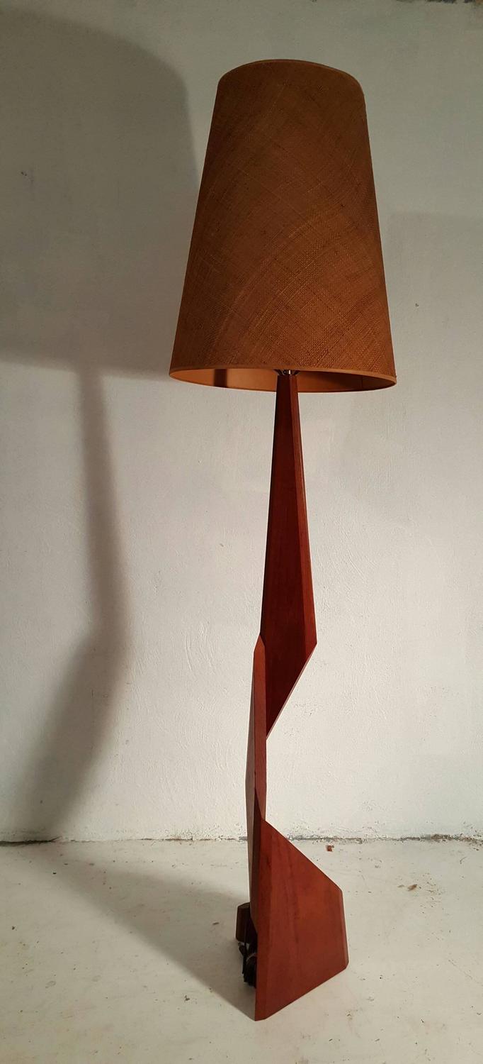 Rare Danish Modern "ZIGZAG" Sculptural Teak Floor Lamp at 1stdibs