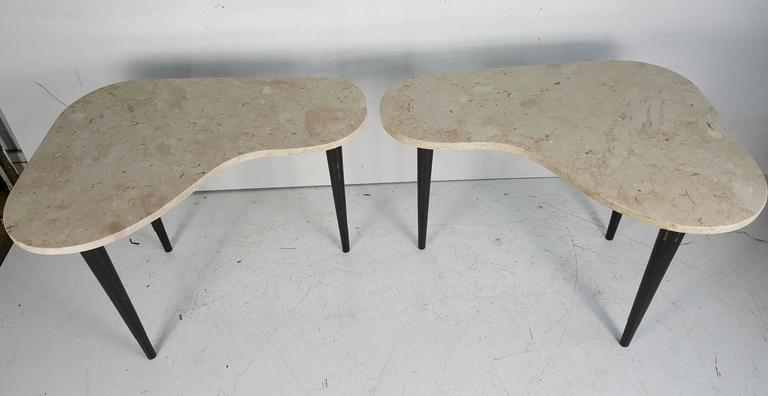 Pair Italian Modernist Marble Amoeba End Tables For Sale at 1stDibs