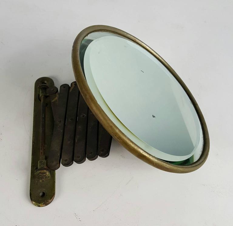 Antique Industrial Scissor Arm Lavatory Mirror