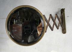 Antique Industrial Scissor Arm Lavatory Mirror
