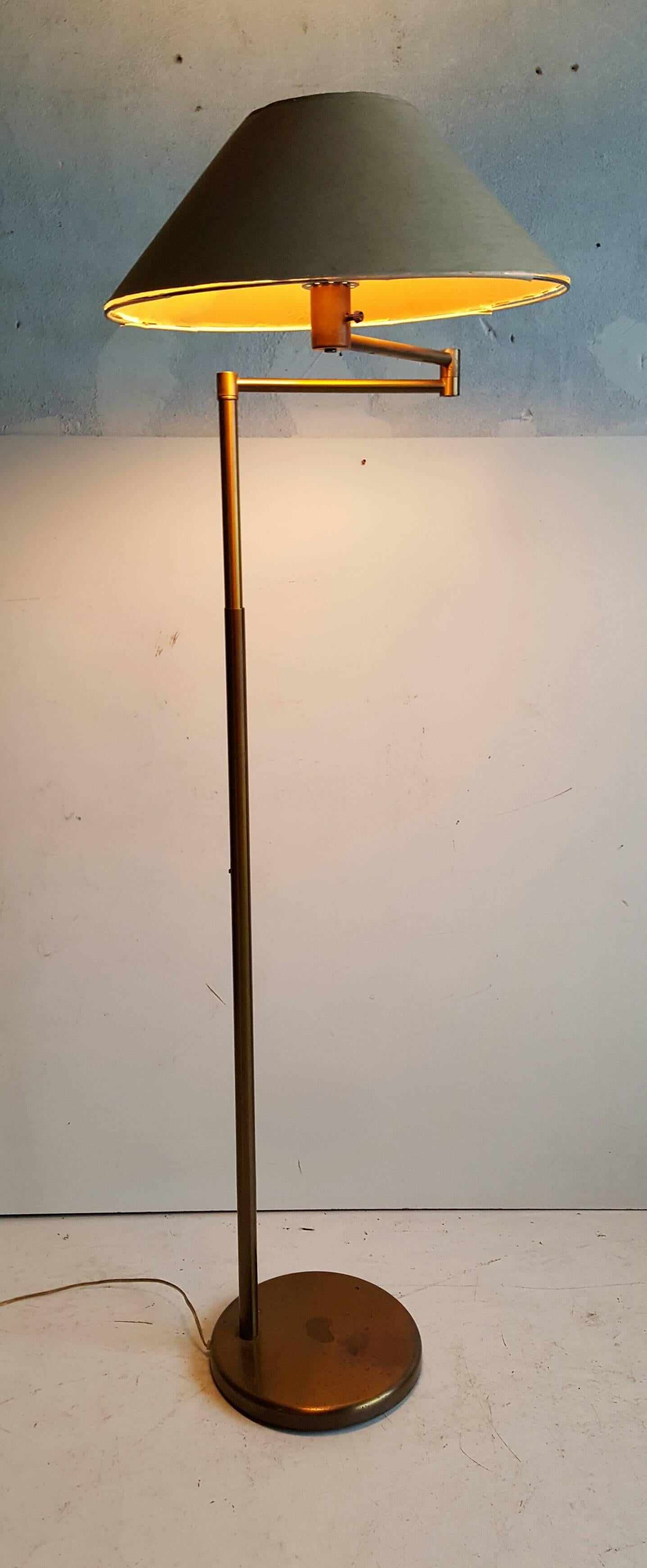 Early Walter Von Nessen Bronze Swing Arm Floor Lamp For Sale at 1stDibs ...