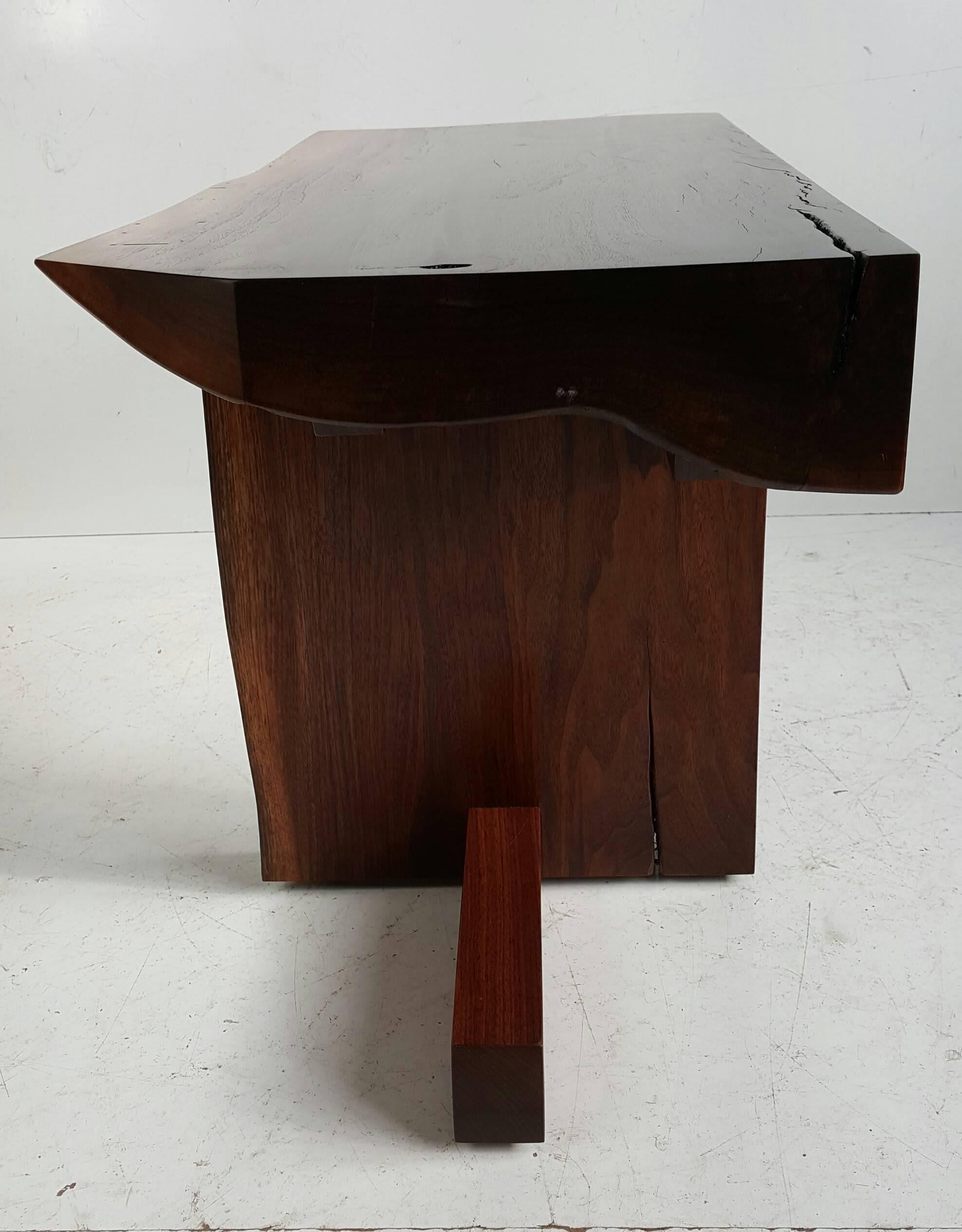 Griff Logan Studio Workshop Free Edge Bench or Table in the Style of Nakashima In Excellent Condition In Buffalo, NY