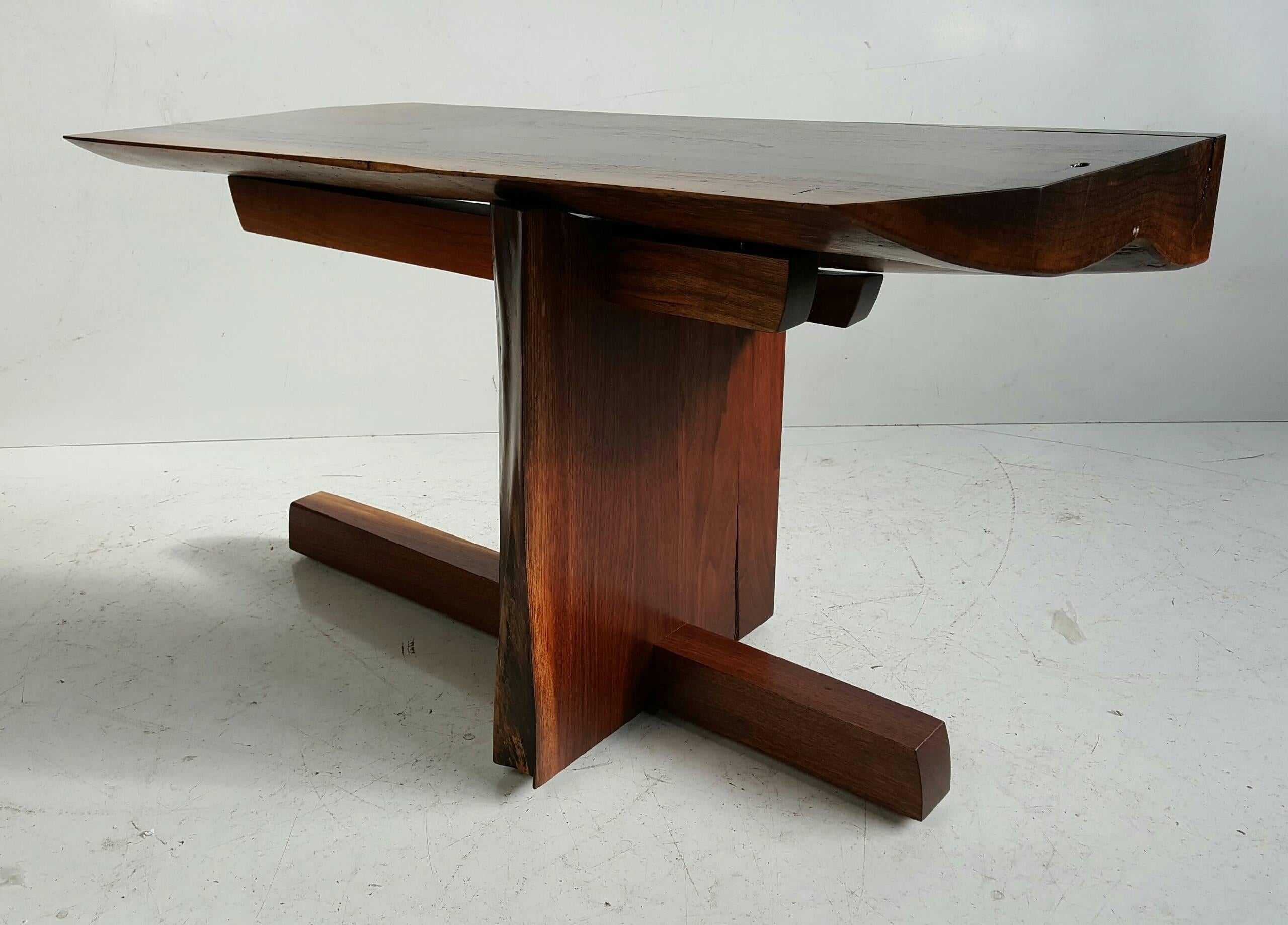 Hand-Crafted Griff Logan Studio Workshop Free Edge Bench or Table in the Style of Nakashima