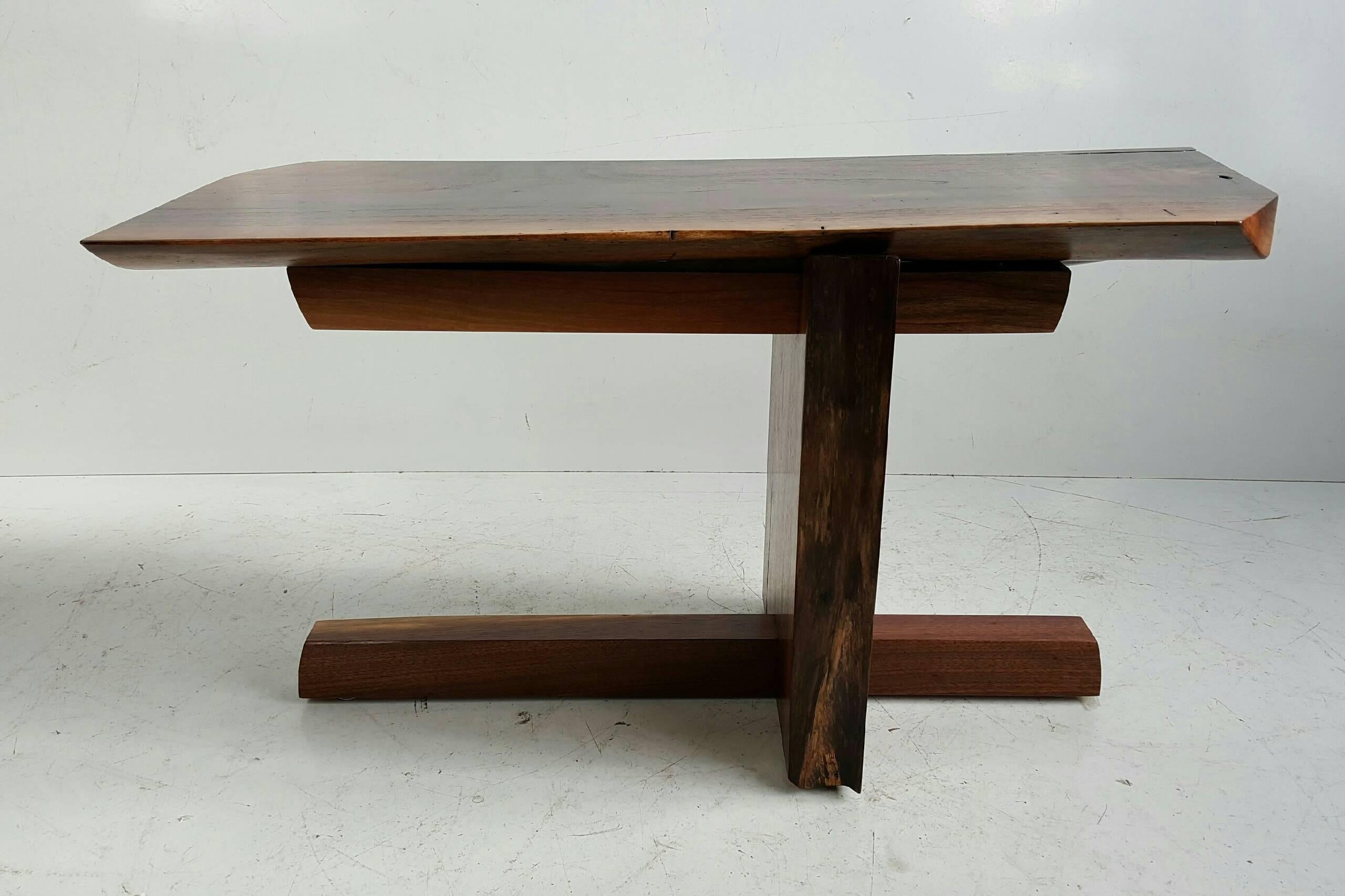 Mid-Century Modern Griff Logan Studio Workshop Free Edge Bench or Table in the Style of Nakashima