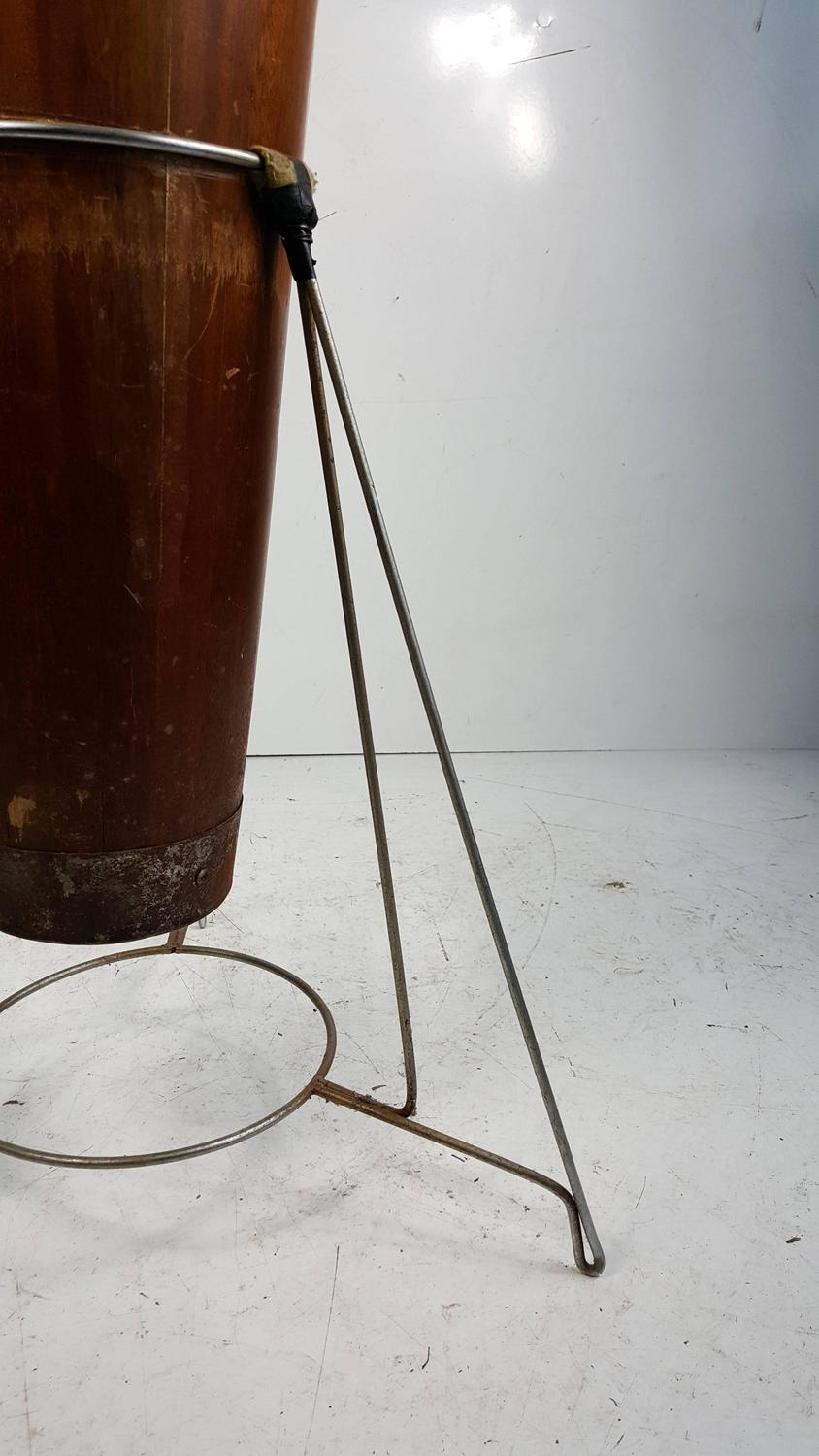 Rare Antique Gon Bop Conga Drum with Original Stand, Modernist Design