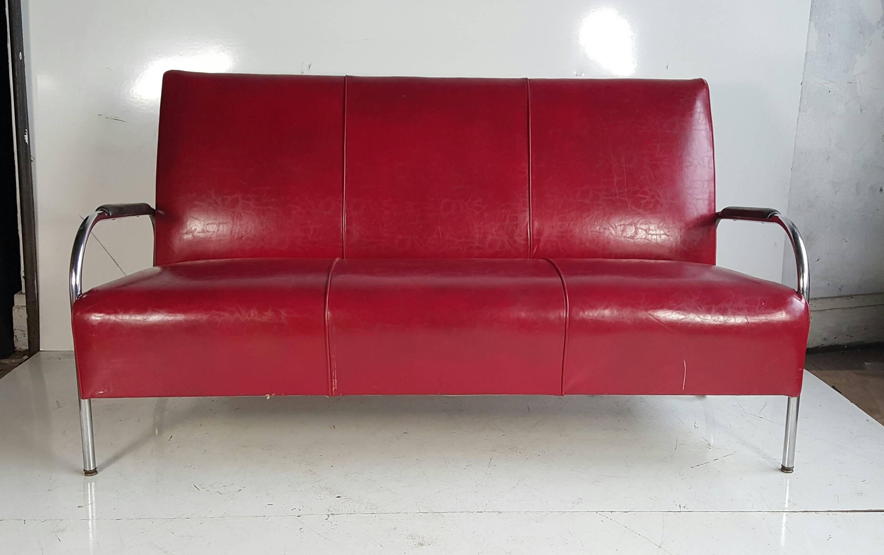 tubular chrome sofa