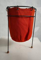 Modernist Wire and Fabric Waste Basket, Tony Paul