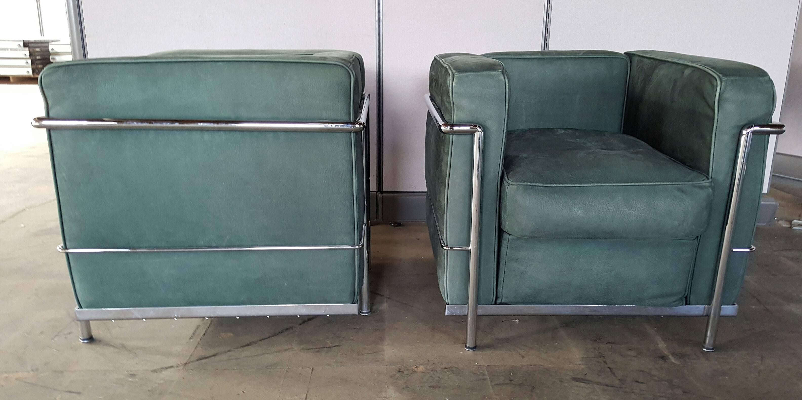 green suede chairs