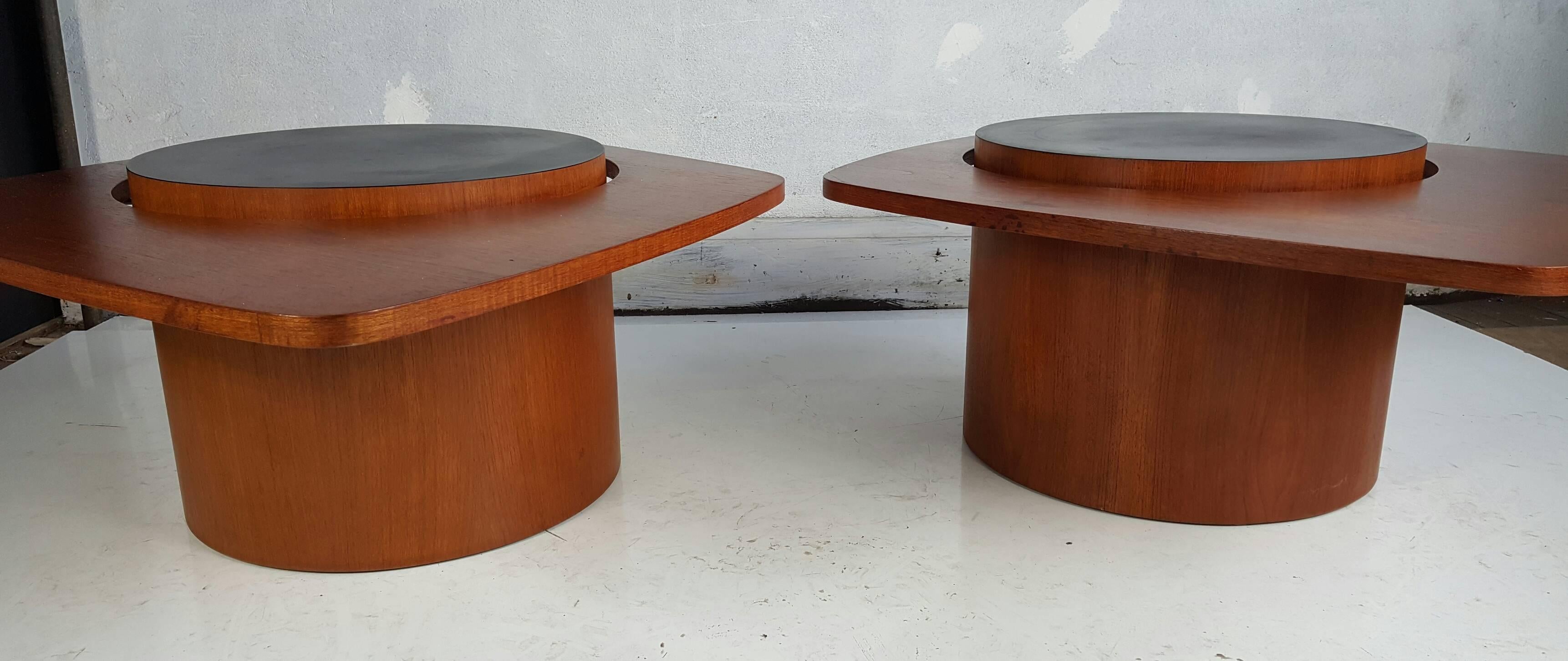 Rare Oversized Teak Expo 67 Pair of Cocktail Tables by RS Associates 3