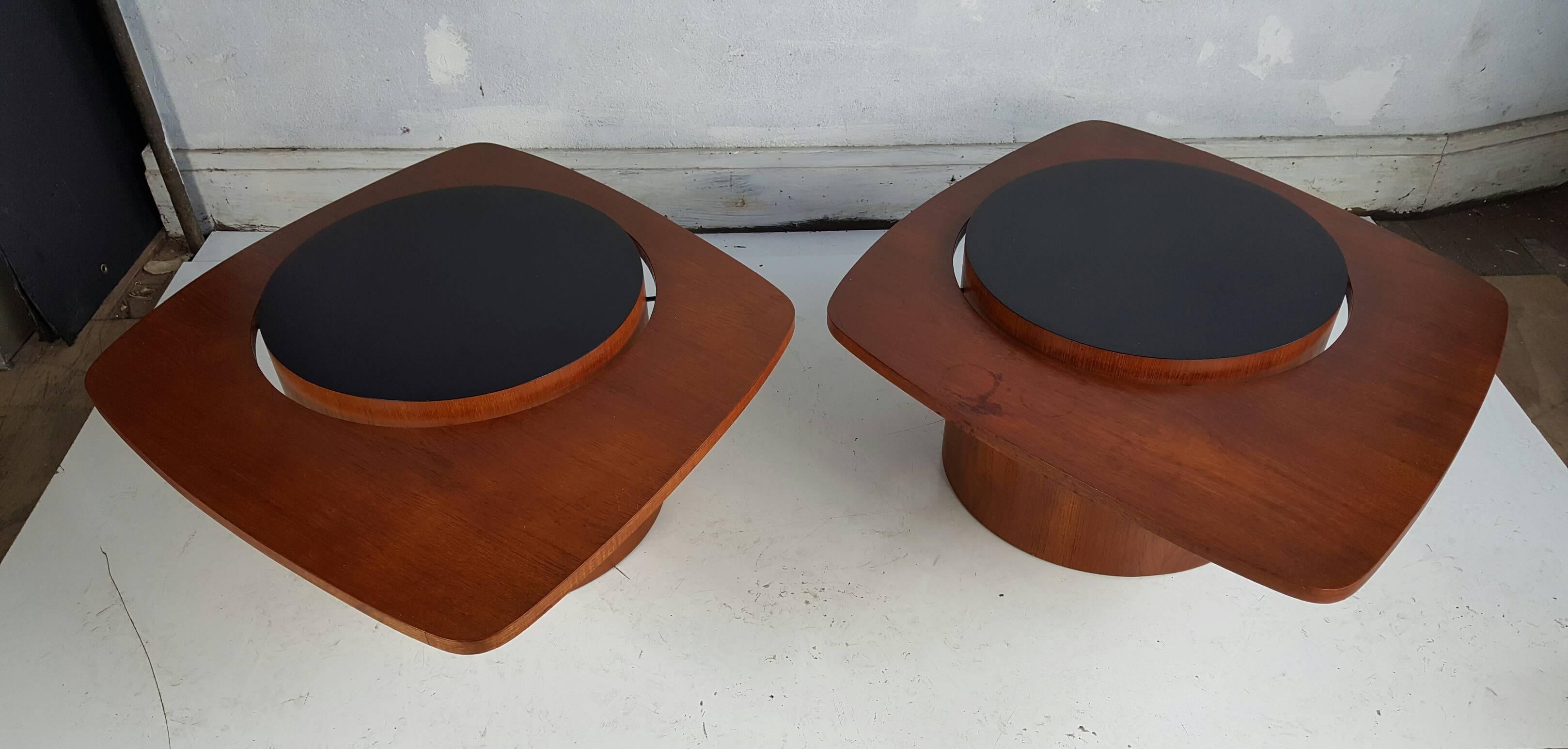 Rare Oversized Teak Expo 67 Pair of Cocktail Tables by RS Associates 1