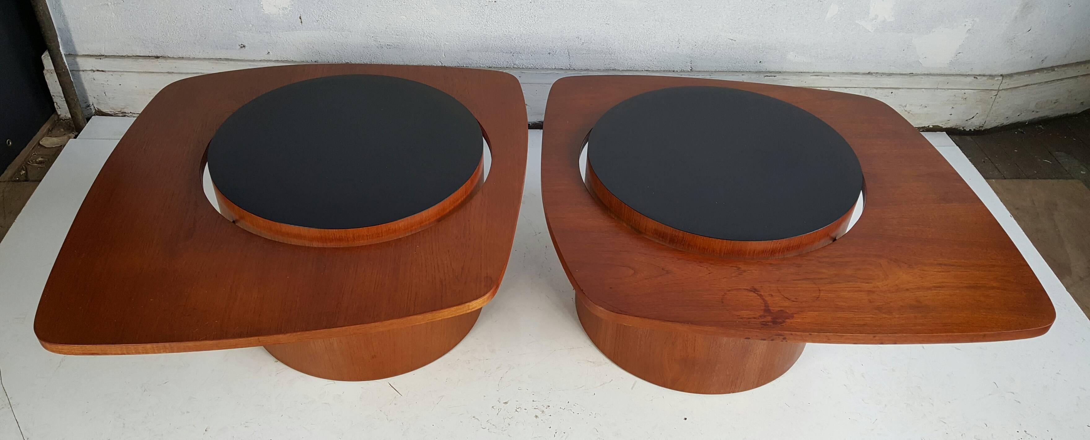 Mid-20th Century Rare Oversized Teak Expo 67 Pair of Cocktail Tables by RS Associates