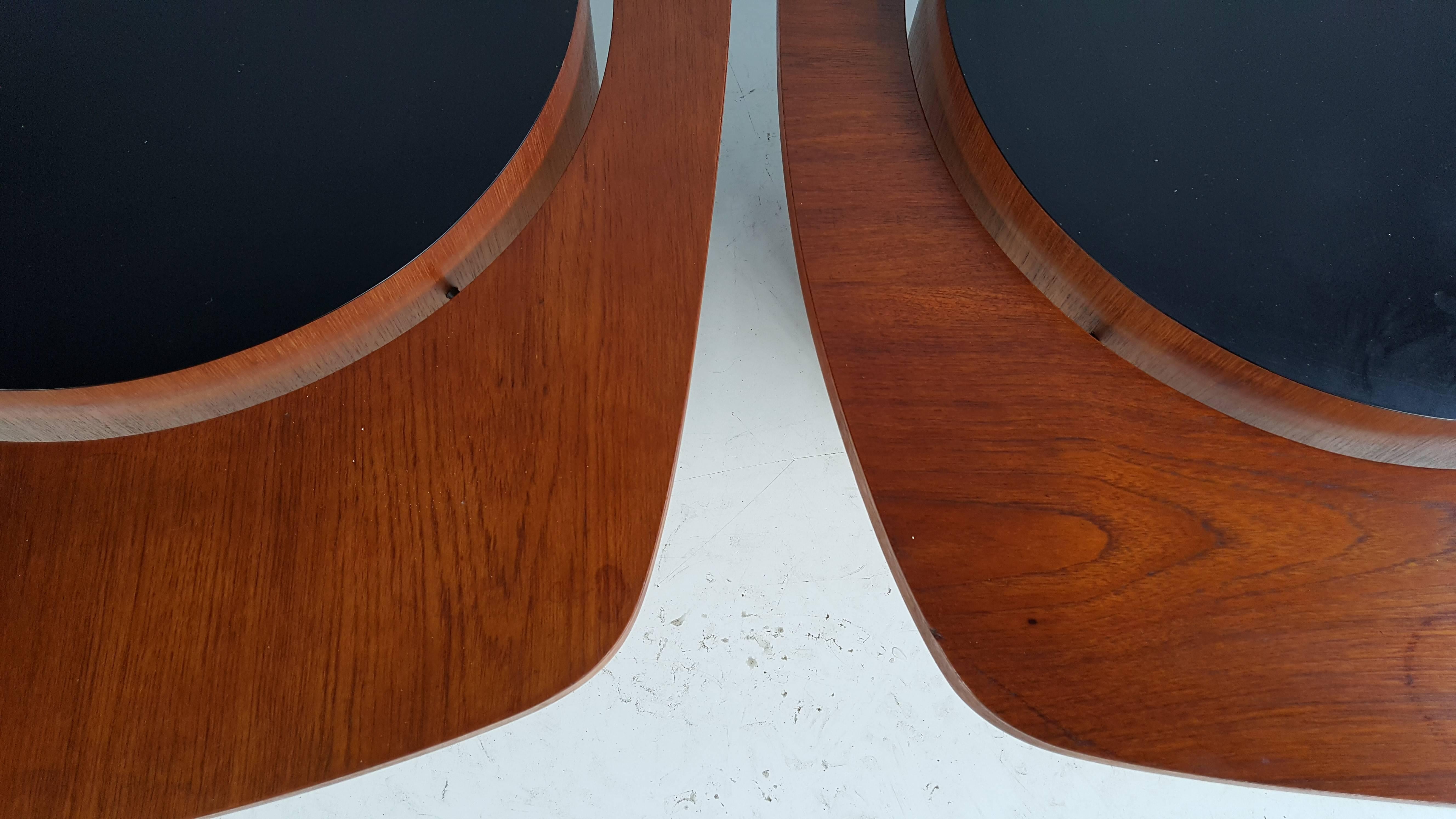 Mid-Century Modern Rare Oversized Teak Expo 67 Pair of Cocktail Tables by RS Associates