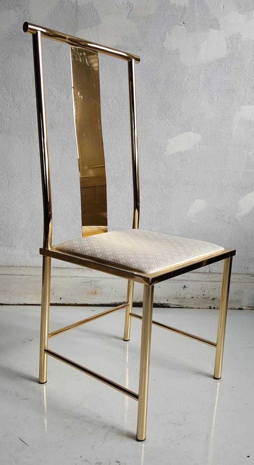 Set of Six Asian Modern Brass Dining Chairs by Mastercraft at 1stdibs