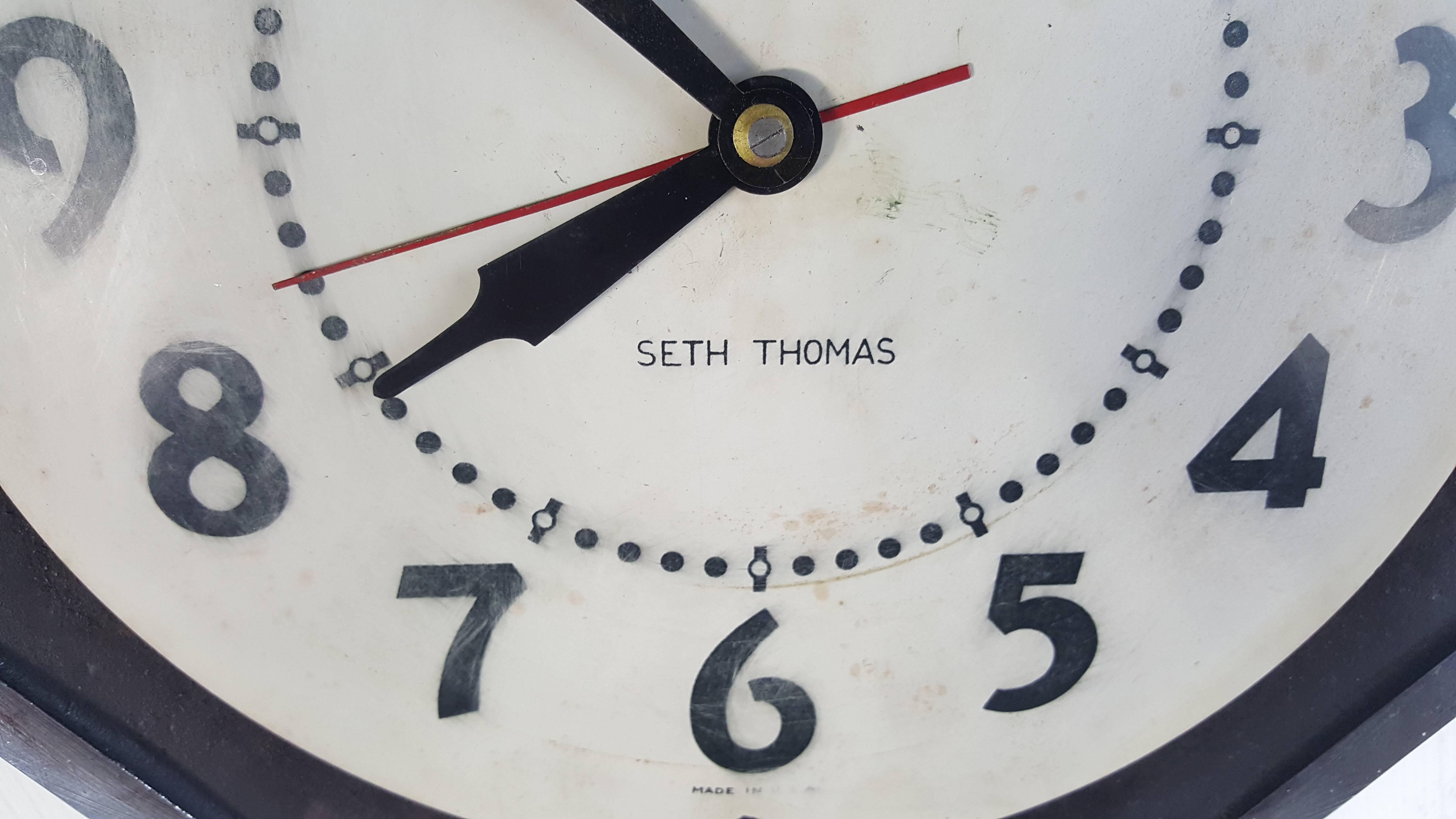 Aluminum Rare Art Deco Aluminium Clock, Seth Thomas, Hexagon