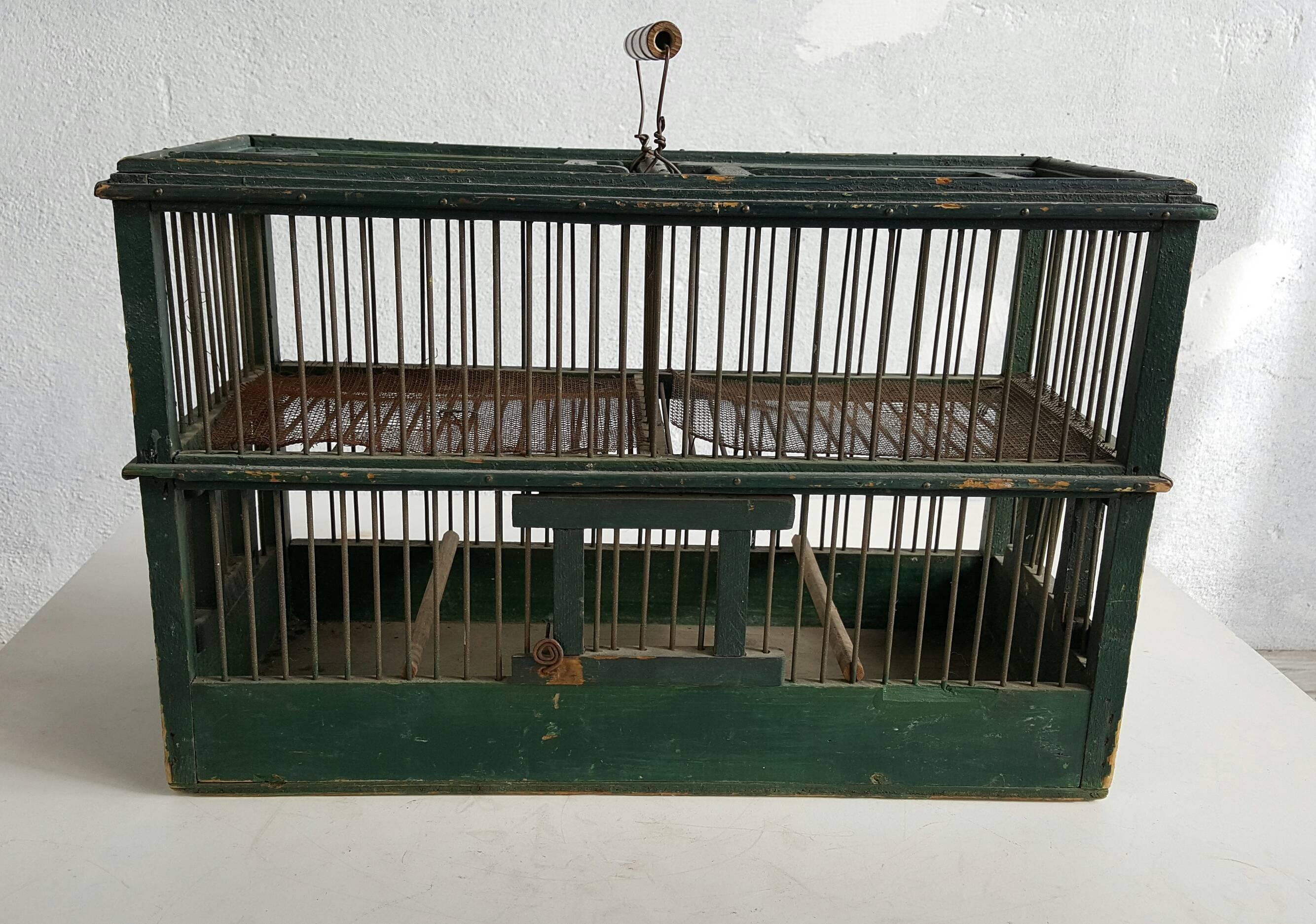 Mid-20th Century Modernist Folk Art Bird Cage