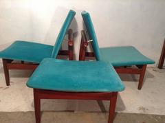 Pair Iconic "Japan" Chairs with Rare Ottoman