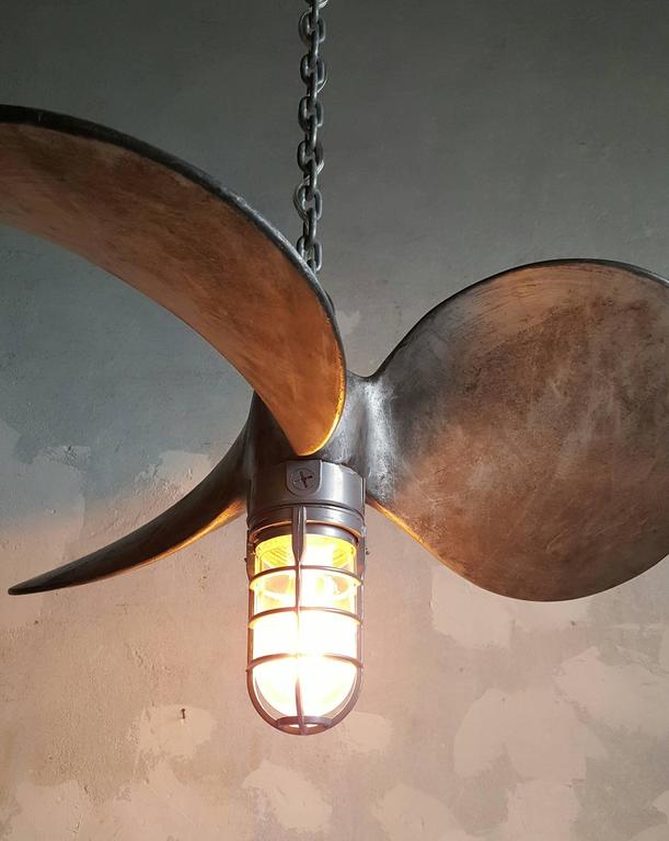 Industrial Aluminium Nautical Propeller Hanging Light Fixture at 1stDibs