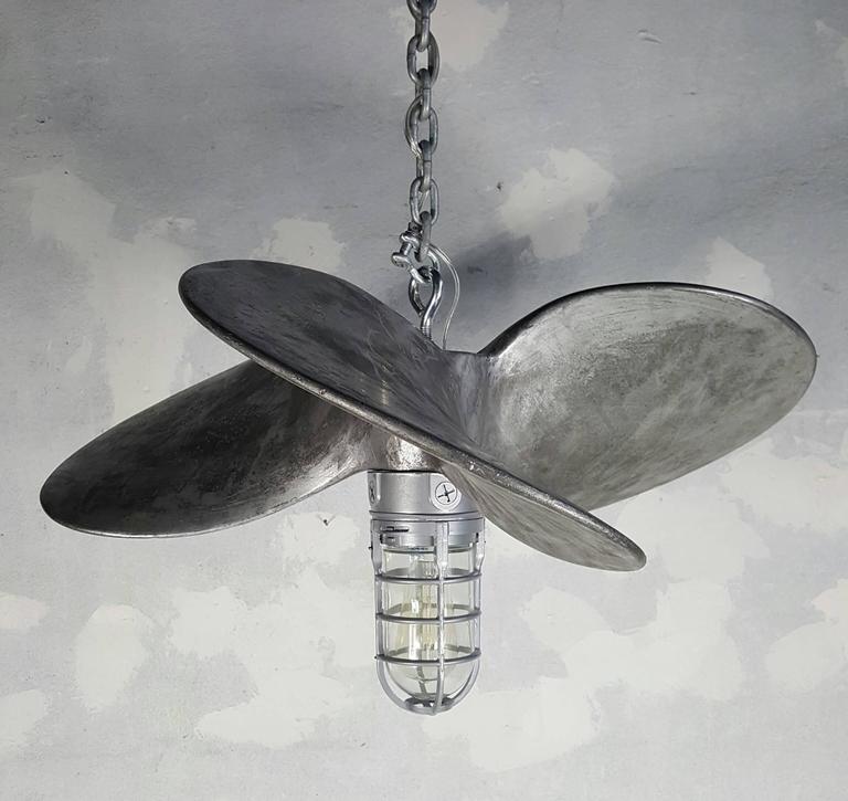 Industrial Aluminium Nautical Propeller Hanging Light Fixture at 1stDibs