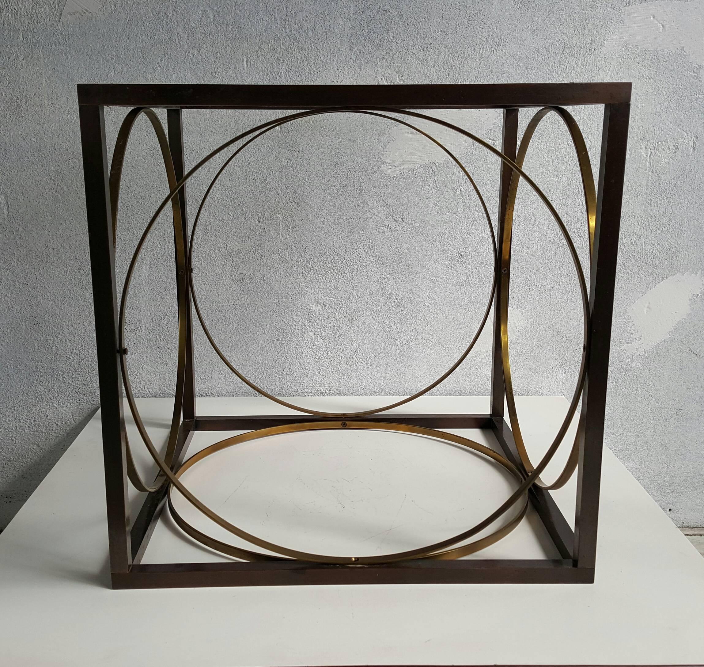 Moderner moderner Regency-Tischsockel aus Bronze und Messing im Zustand „Gut“ im Angebot in Buffalo, NY