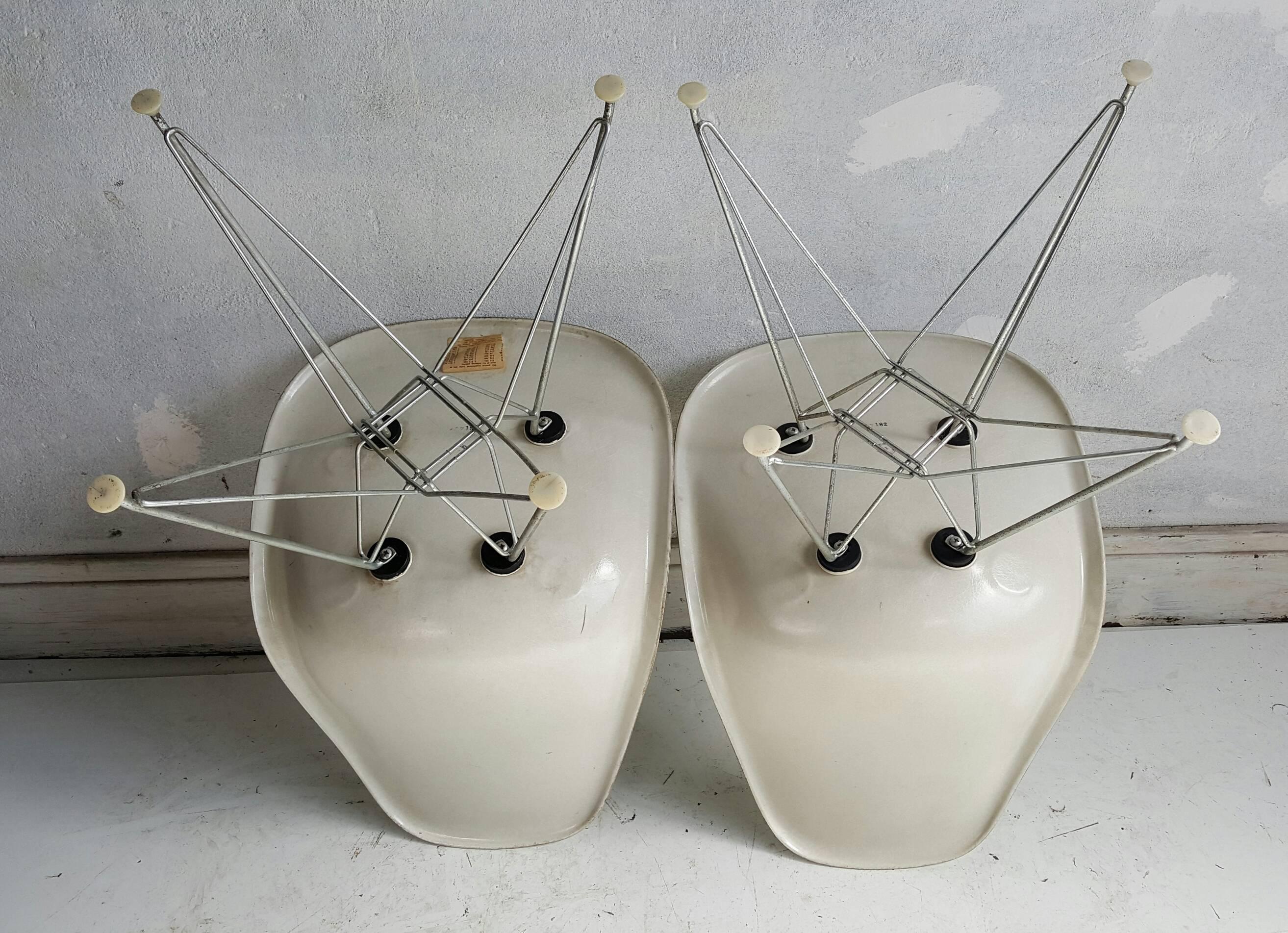 20th Century Eames Shell Chairs on Original Eiffel Bases 1950s