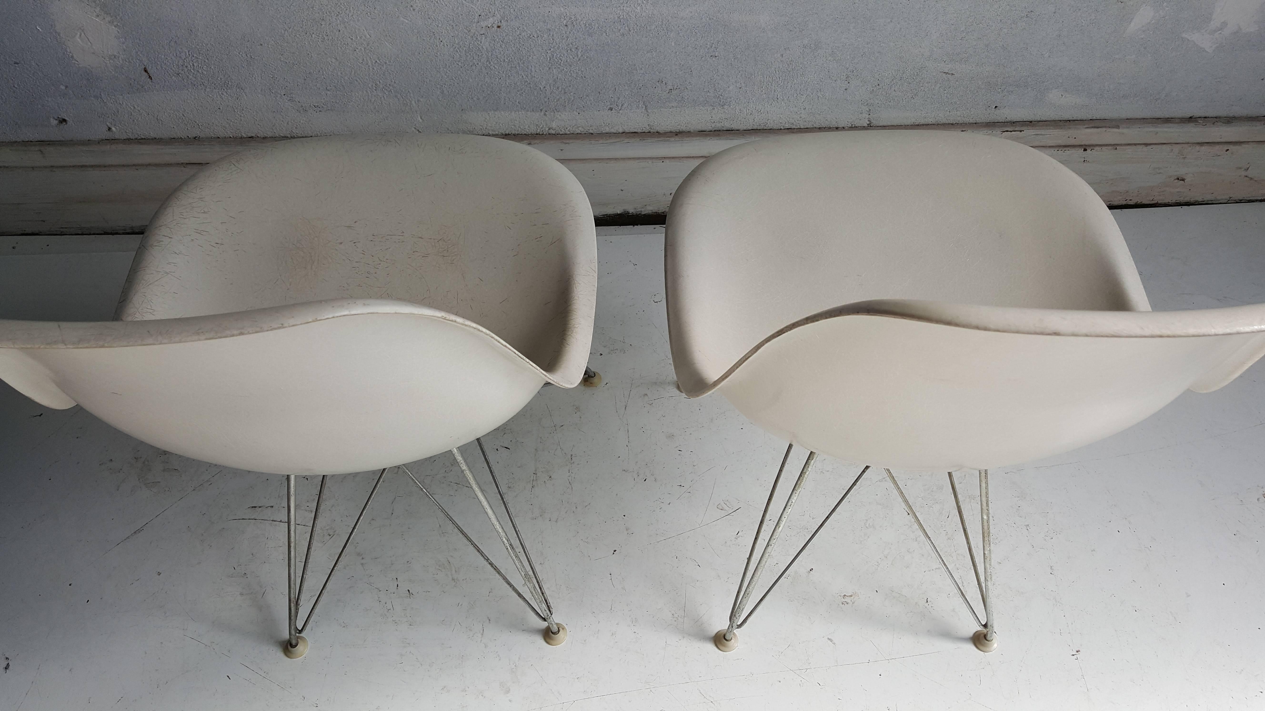Eames Shell Chairs on Original Eiffel Bases 1950s 1