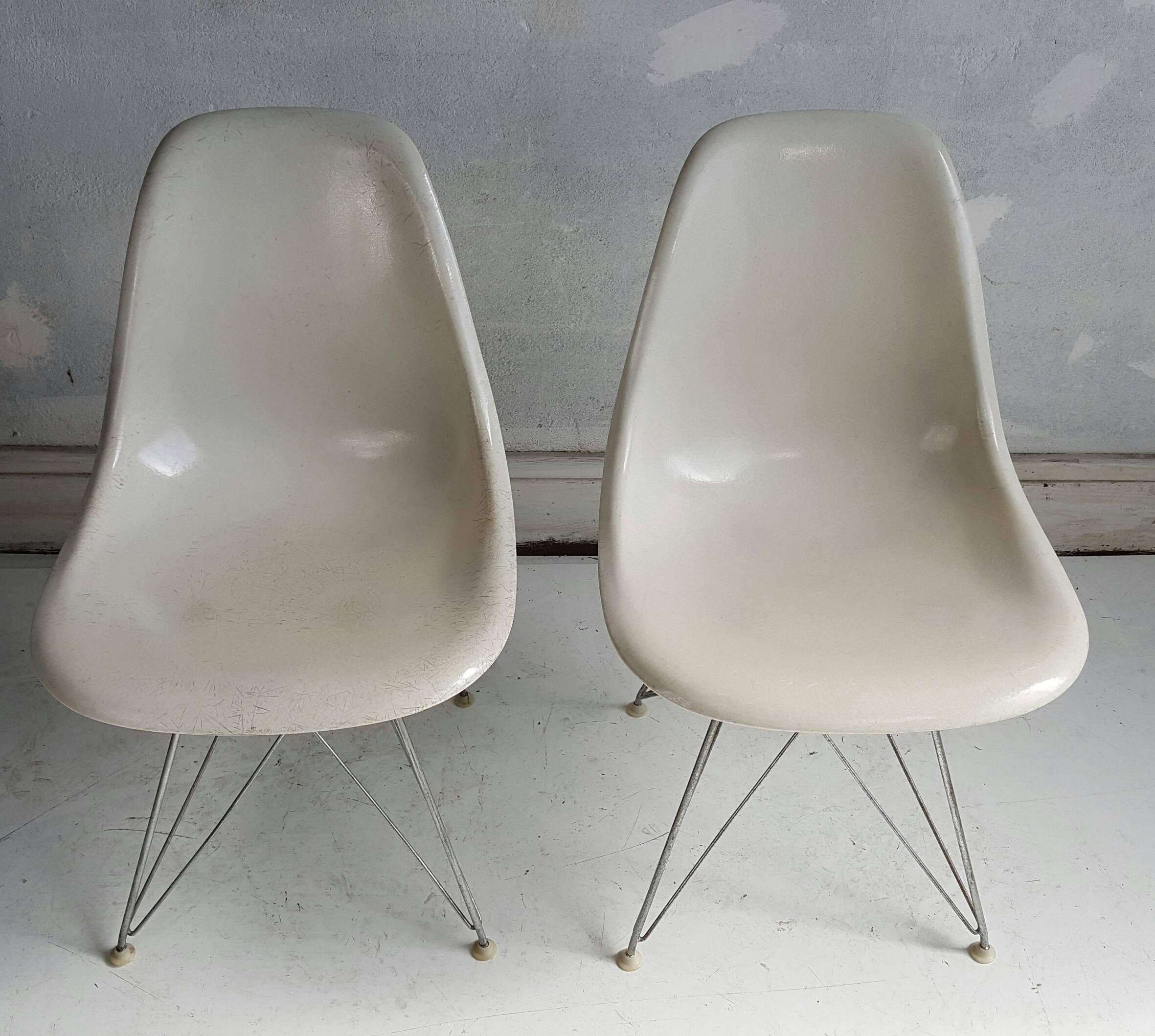 Eames Shell Chairs on Original Eiffel Bases 1950s 2