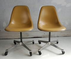 Pair of Mid-Century Modern Charles and Ray Eames Padded Desk Chairs