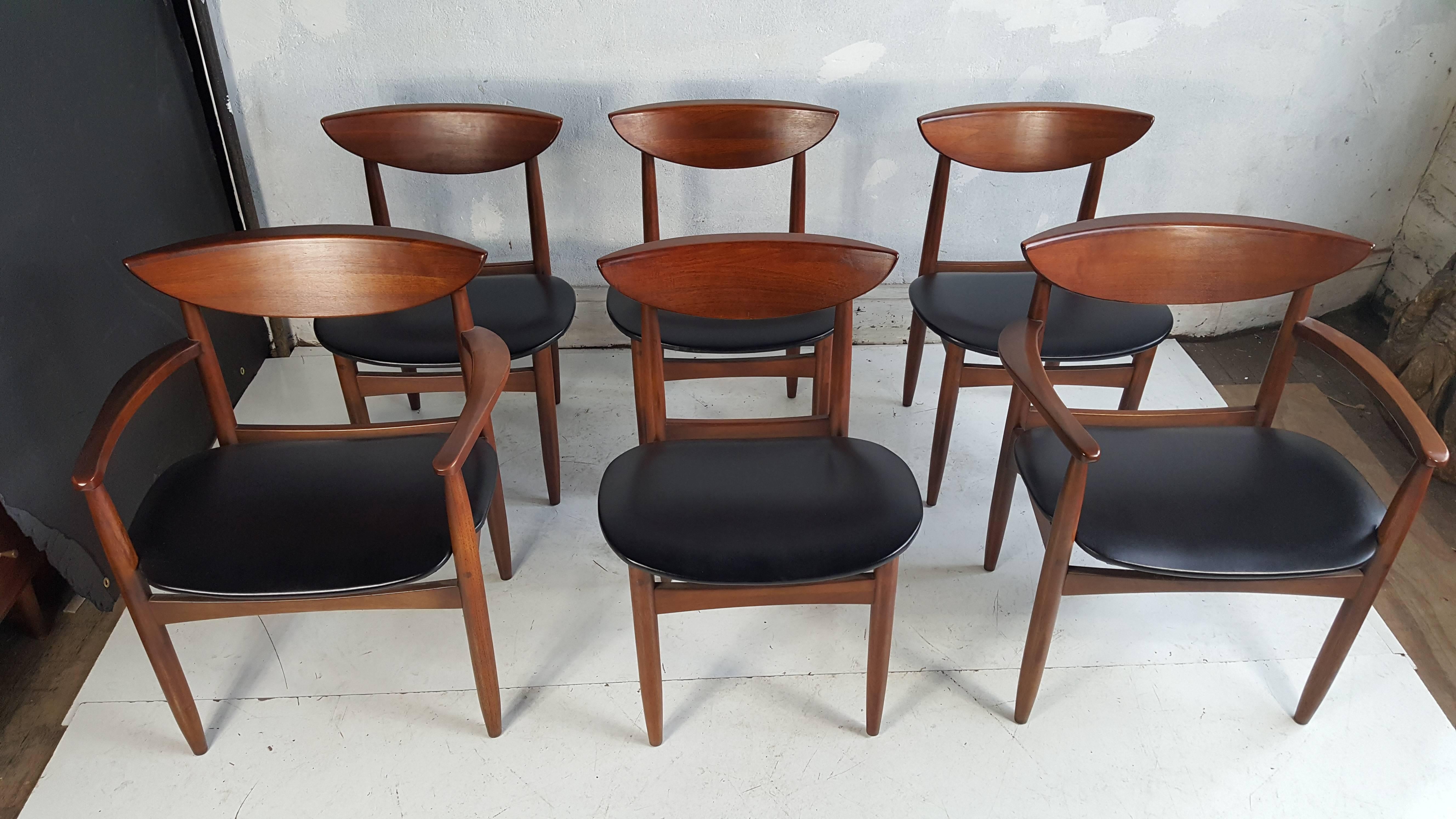 Naugahyde Set of Six Modernist Dining Chairs Lane Perception