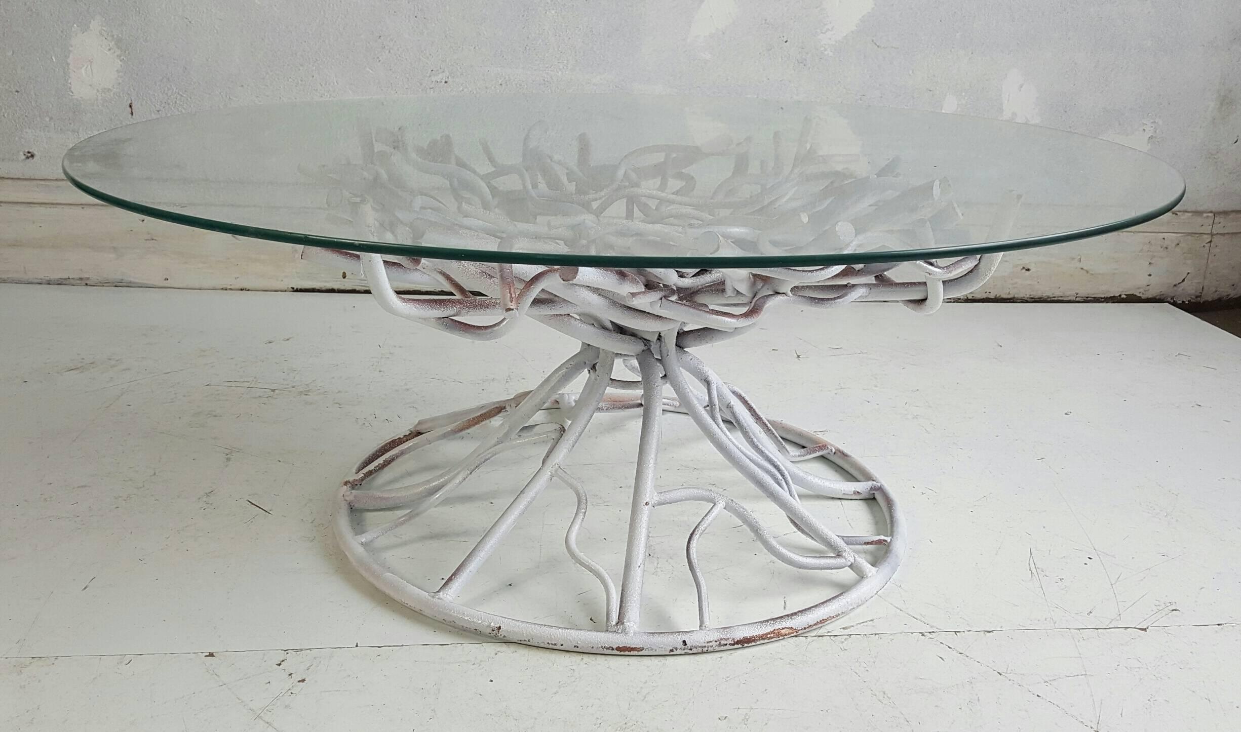 American Modern Surrealist Iron Faux Tree Root Cocktail Table For Sale