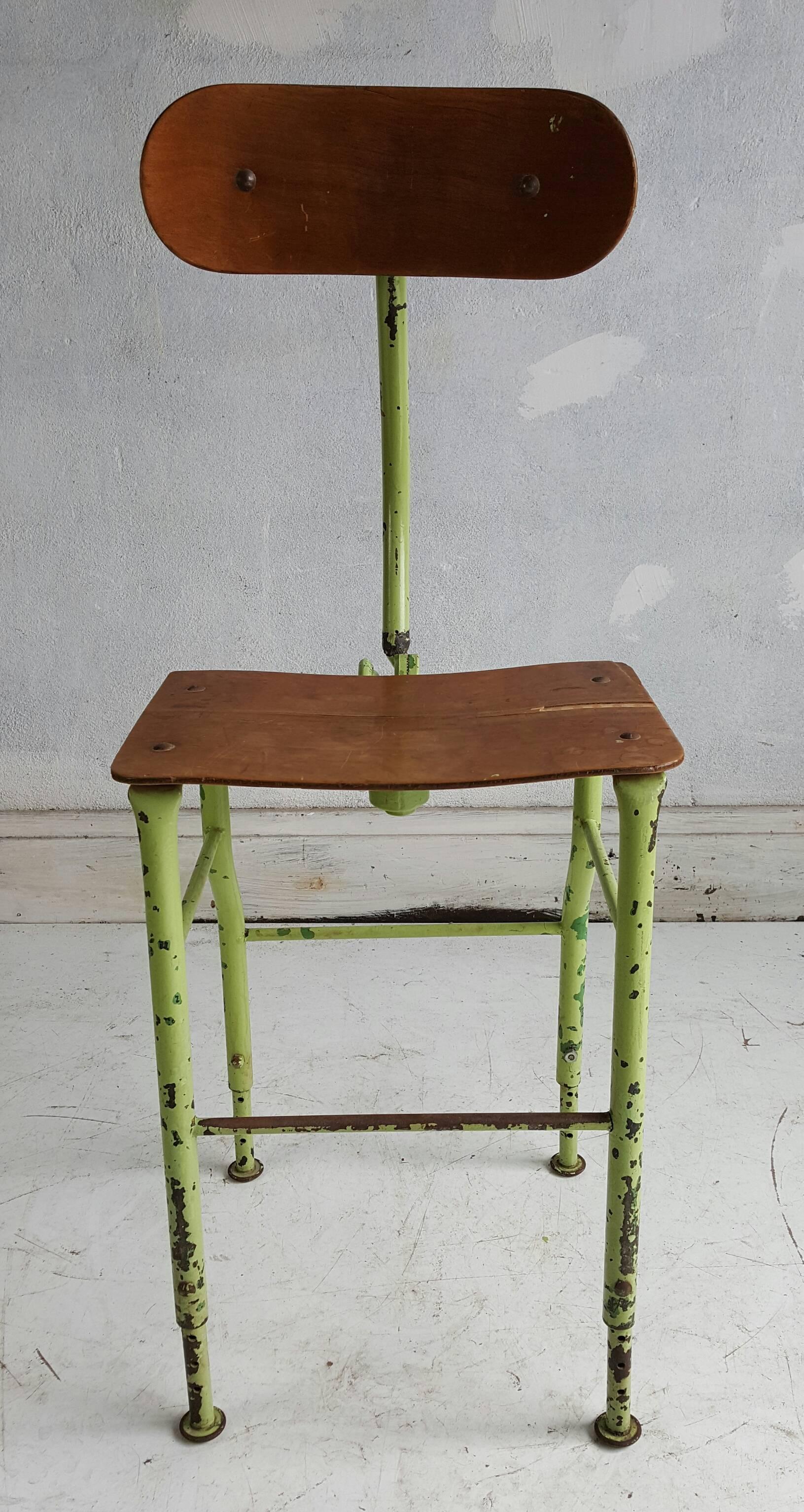 Sculptural Industrial Medical /Drafting Stool In Distressed Condition In Buffalo, NY