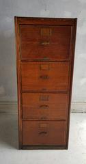 Classic Quartered Oak Four-Drawer File Cabinet, Finished Sides and Back