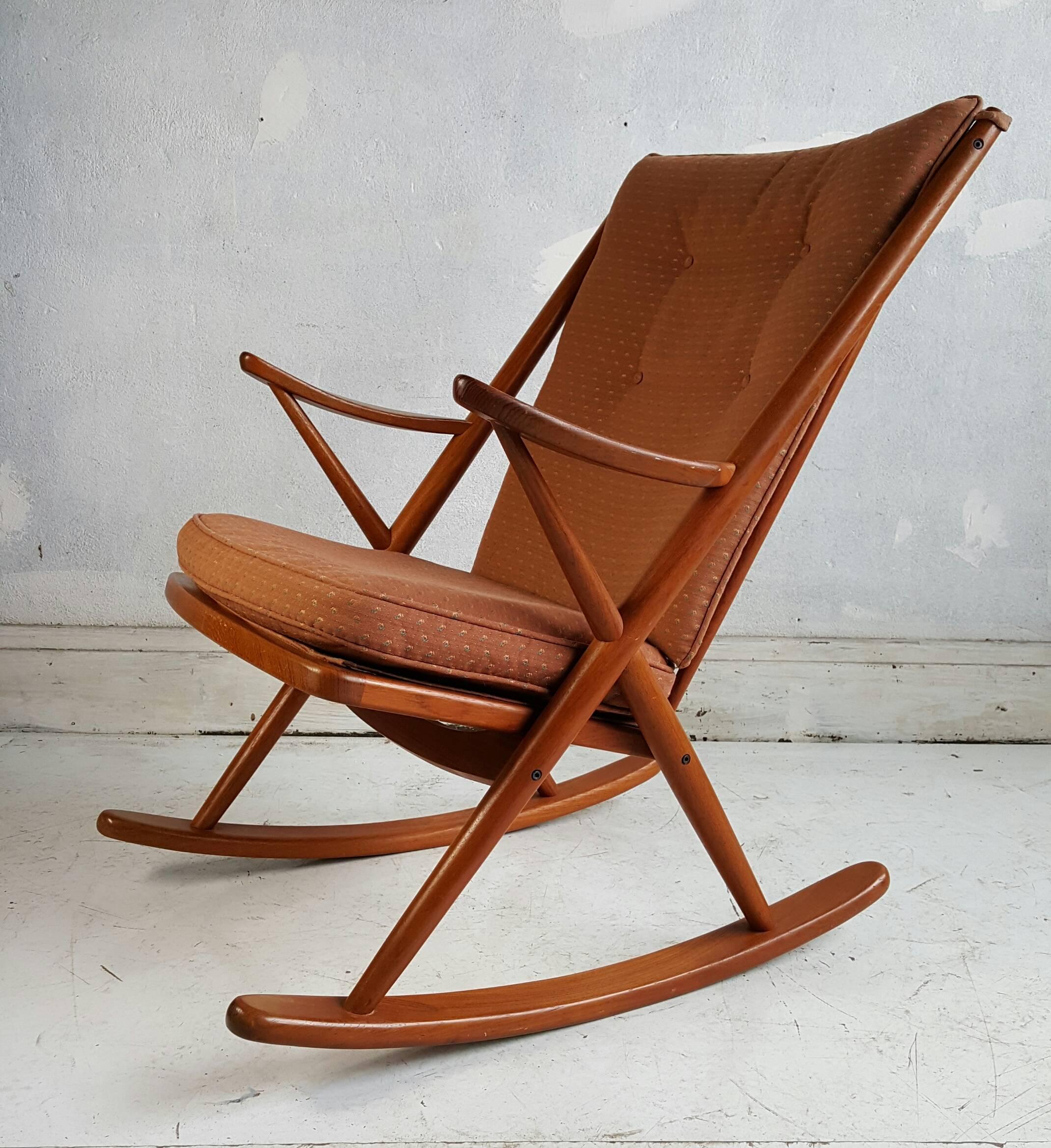 Frank Reenskaug for Bramin Rocking Chair, Denmark In Good Condition In Buffalo, NY