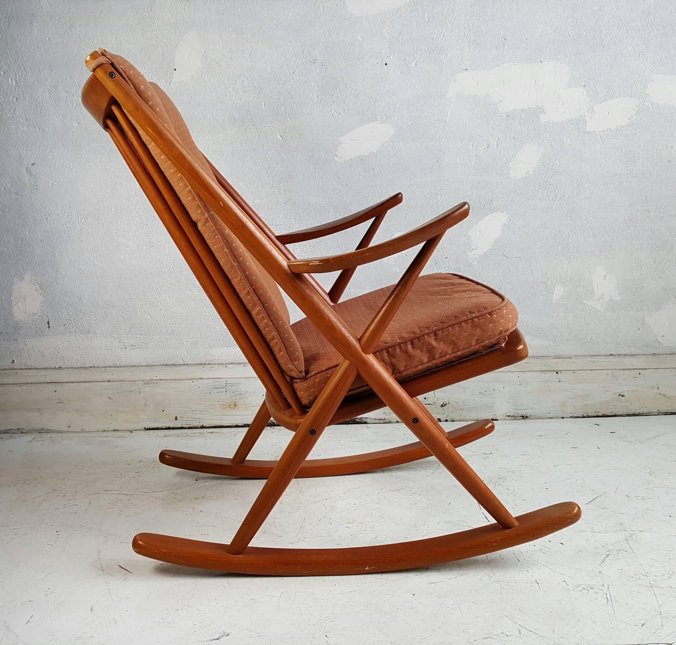 Scandinavian Modern Frank Reenskaug for Bramin Rocking Chair, Denmark