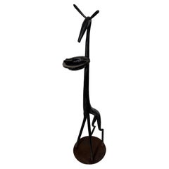1920's Thomas Molesworth Figural "giraffe" iron stand / ash receptacal