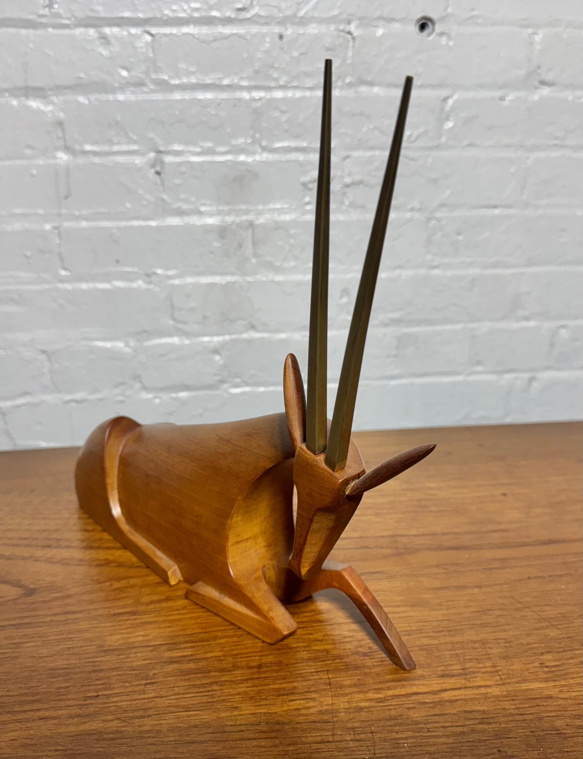 Austriaco Franz Hagenauer  Antelope Werkstätte Hagenauer scultura in legno e ottone in vendita