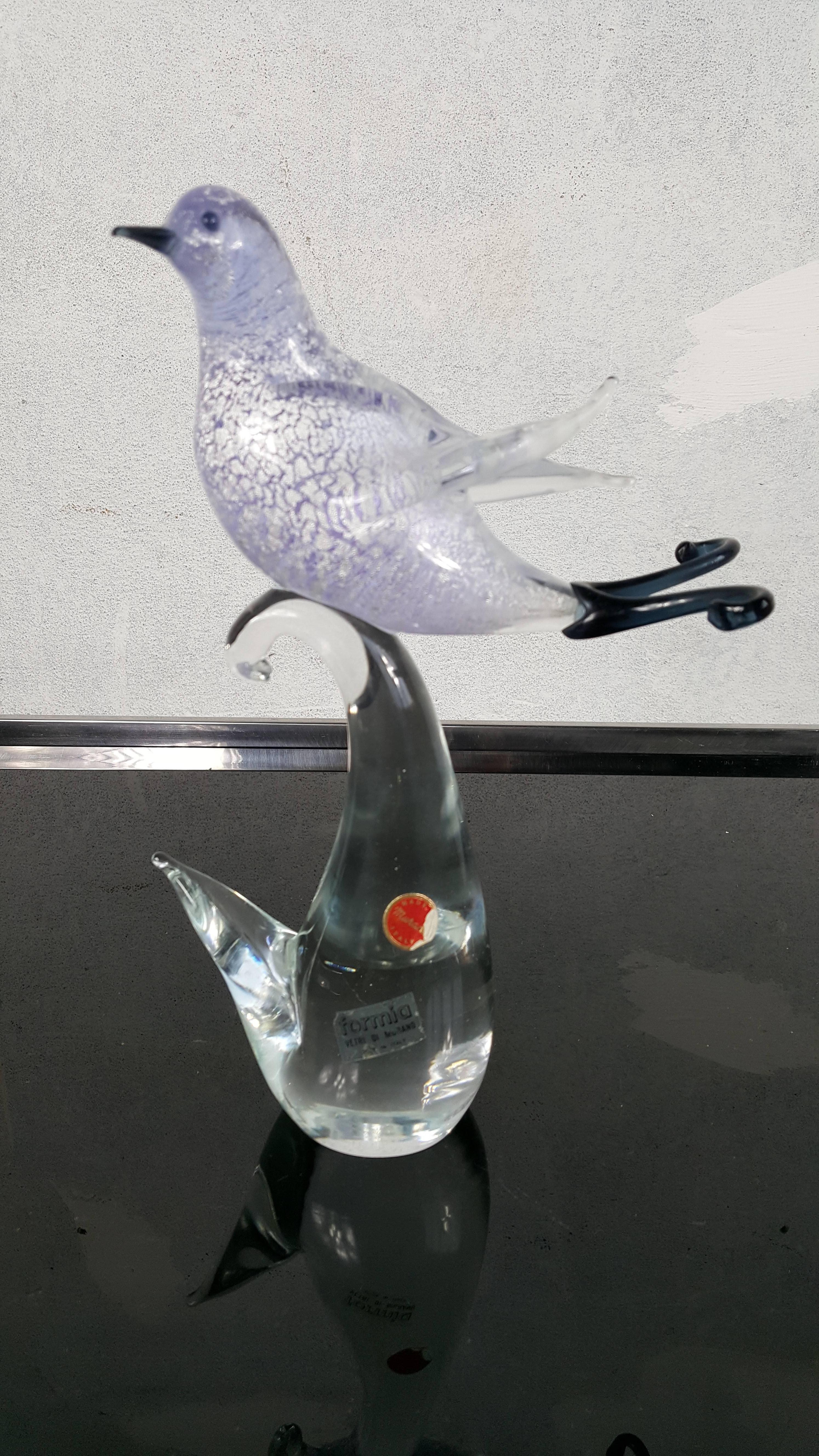 Mid-Century Modern Murano Glass Bird Collection 'Four' Formia, Vetri Di Murano