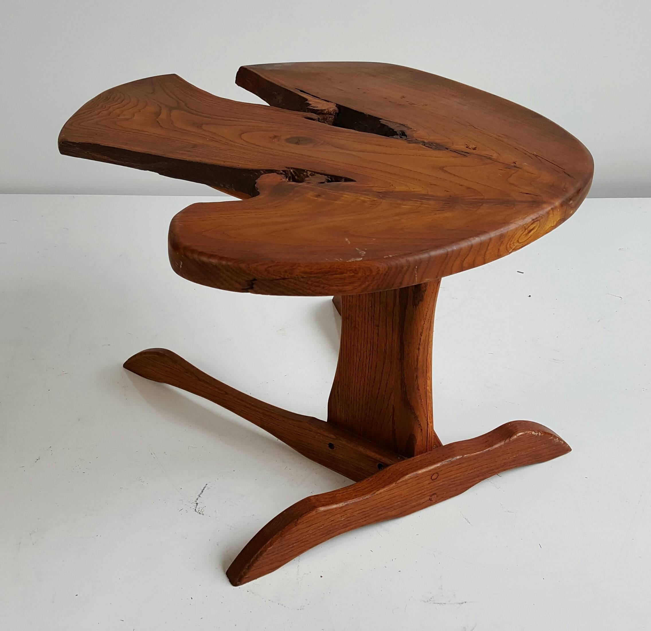 20th Century Orananic Crafts Bench Made Occasional Table, Manner of George Nakashima For Sale