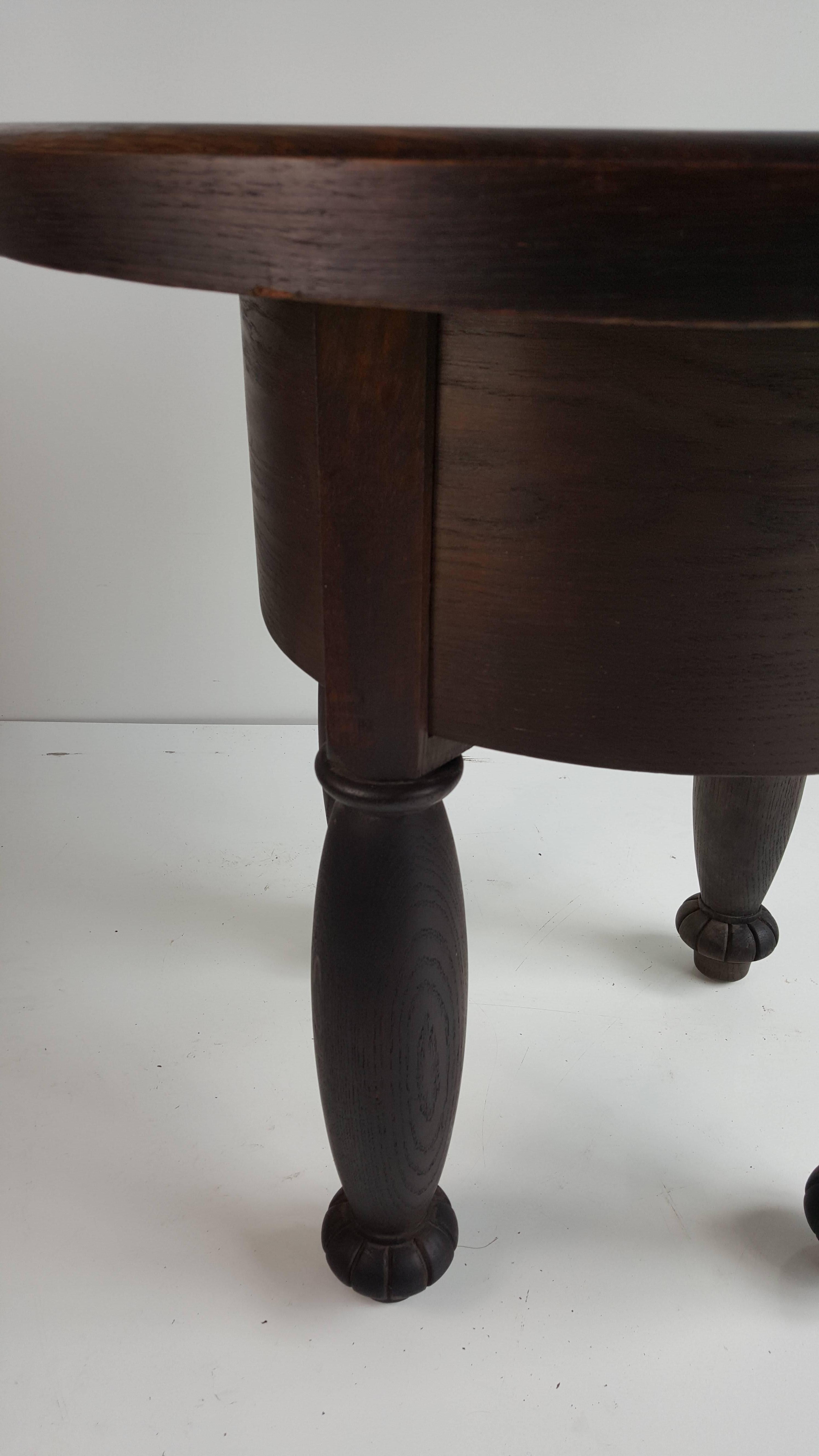 Art Deco Oak and Marble Occasional Table For Sale 2