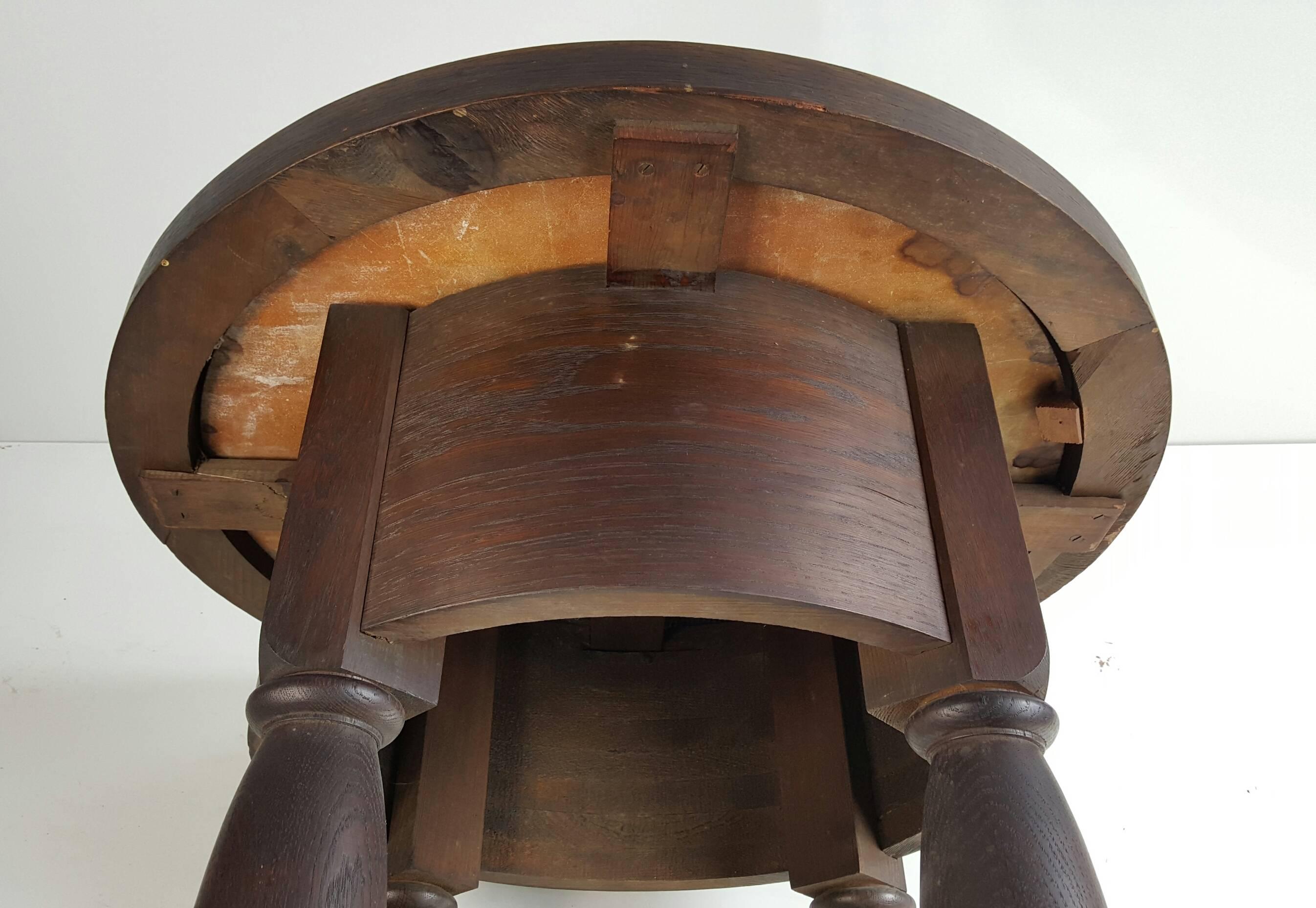 Art Deco Oak and Marble Occasional Table For Sale 1