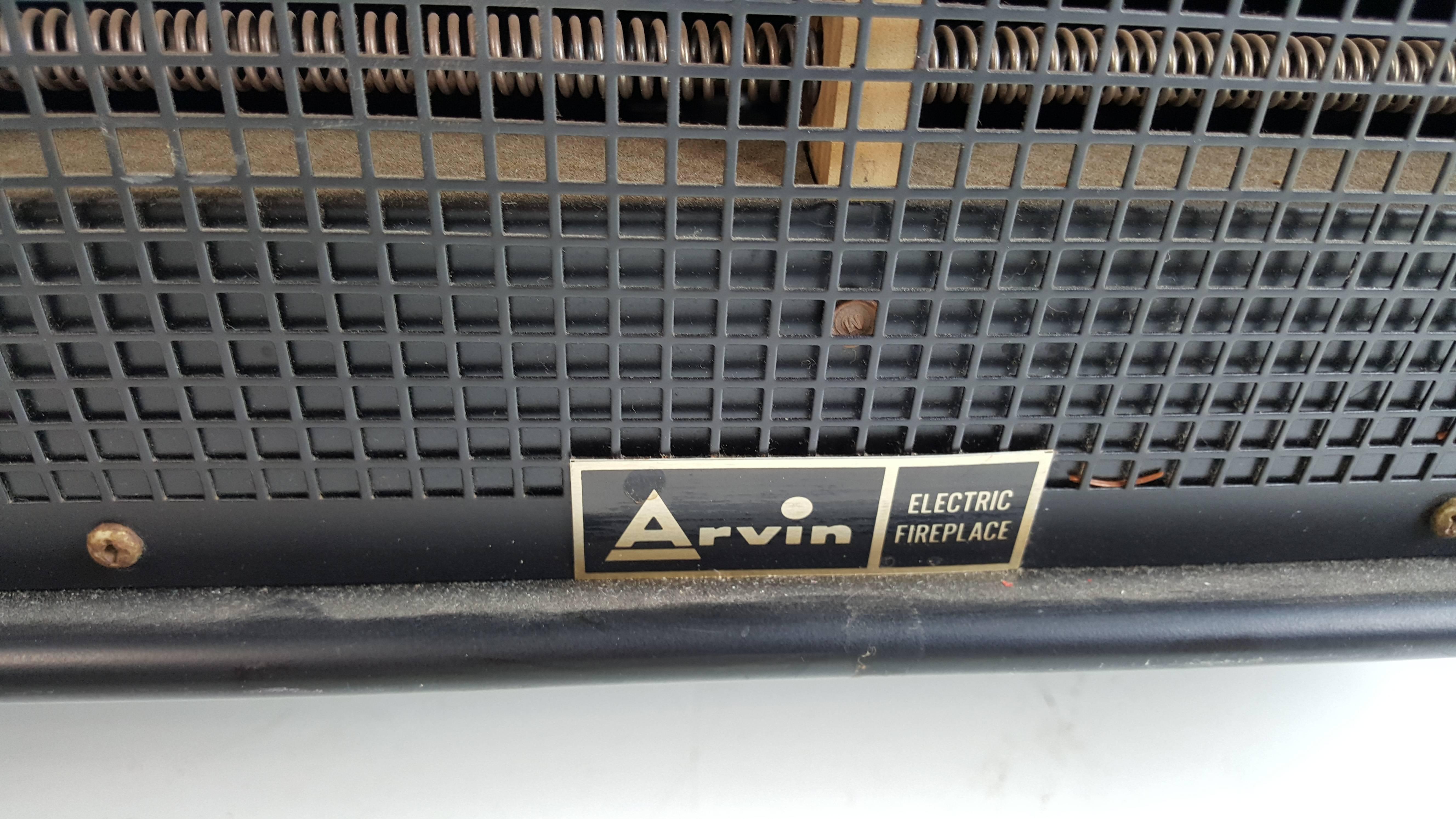 Mid-20th Century Unusual Mosaic Stone Electric Wall Hung Fireplace, Arvin