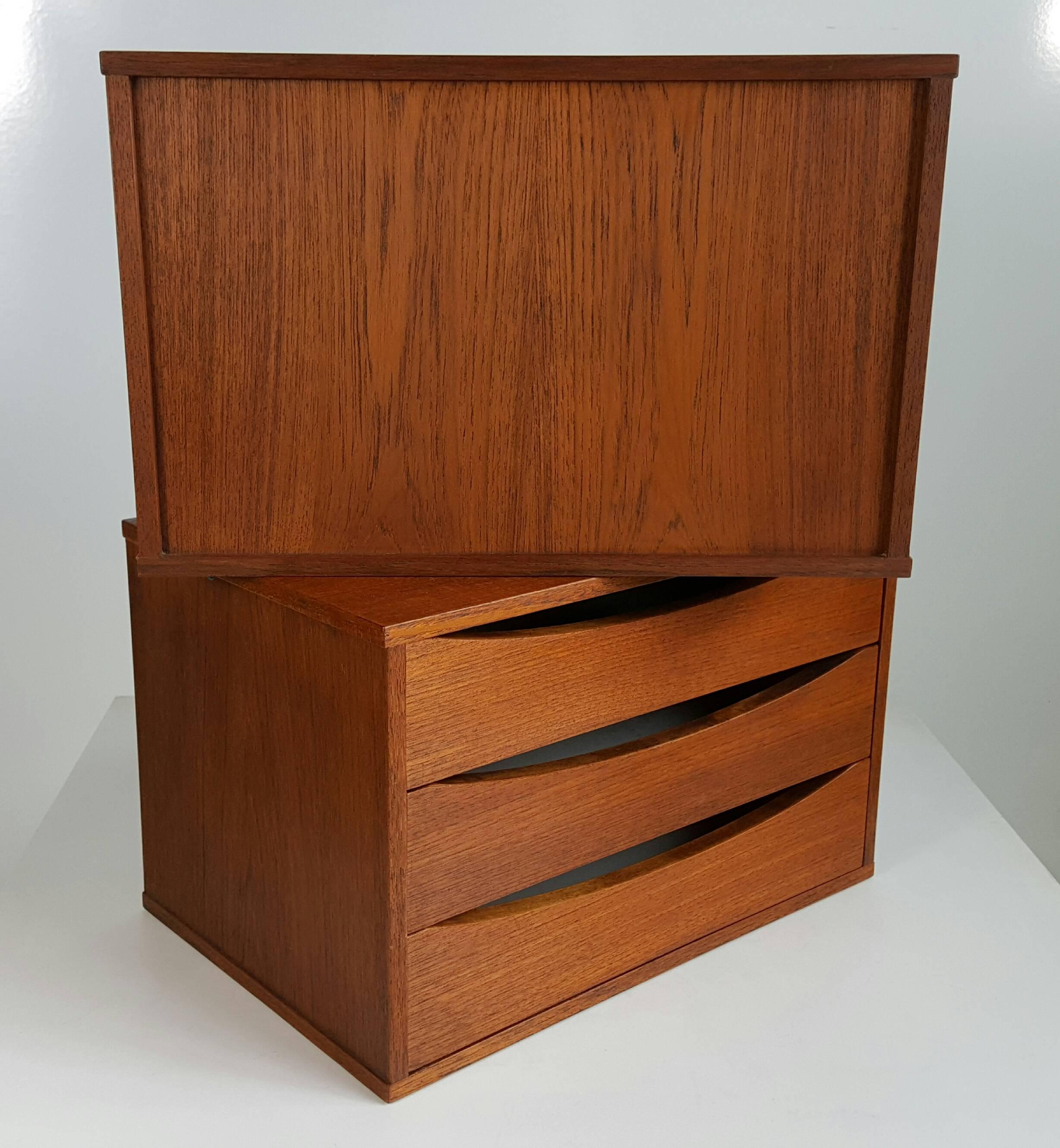 Pair of Modernist Teak Arne Vodder Desk Organizer, Denmark, 1960s 1