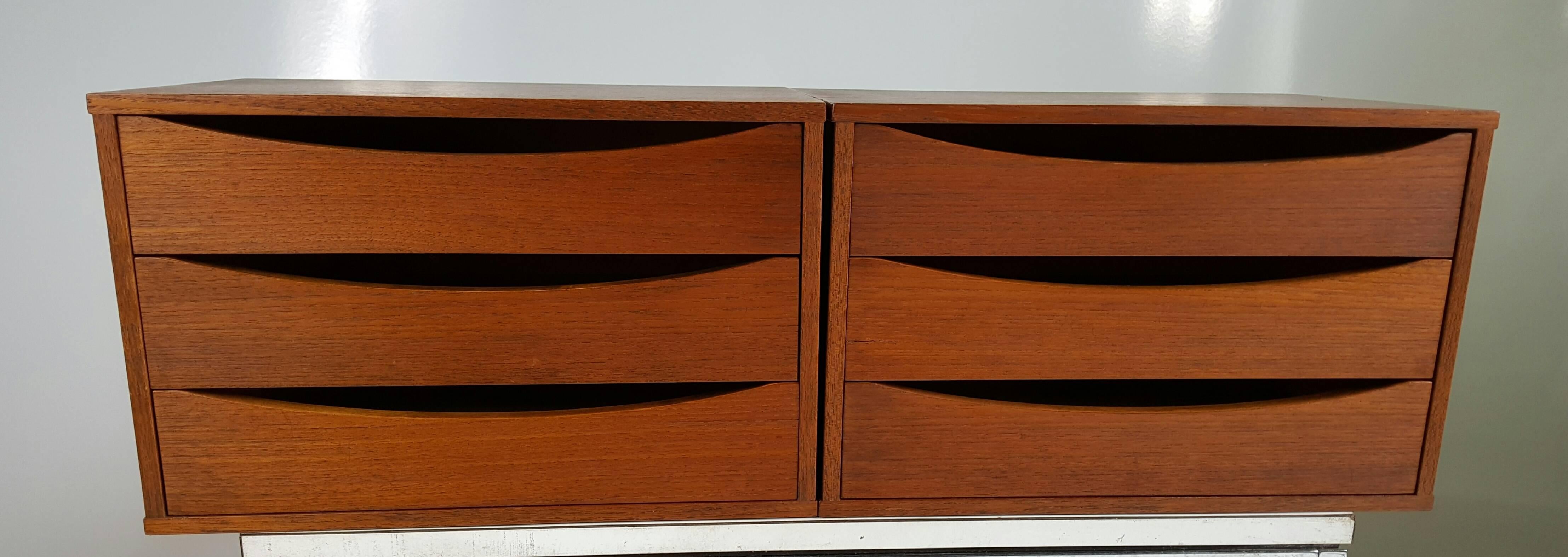 Pair of Modernist Teak Arne Vodder Desk Organizer, Denmark, 1960s In Excellent Condition In Buffalo, NY